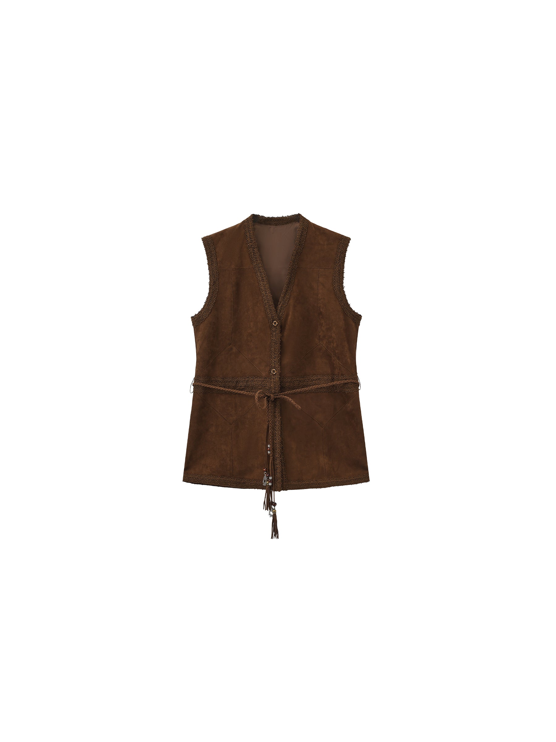 Faux Suede Panelled Vest Top-7