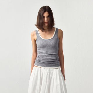 CUBIC Lyocell Wool Blend U-Neck Fitted Tank