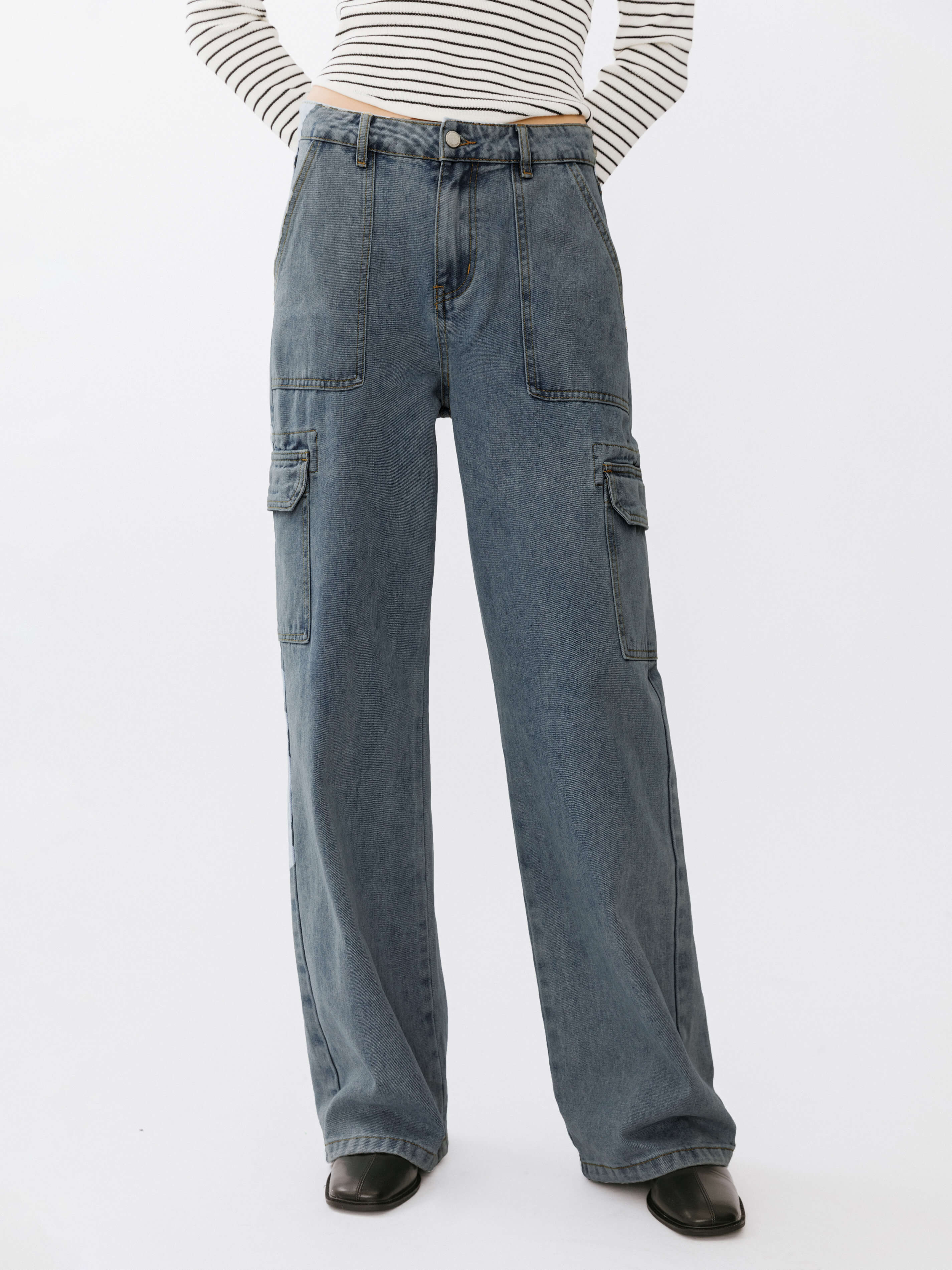 Low Waist Cargo Jeans-7