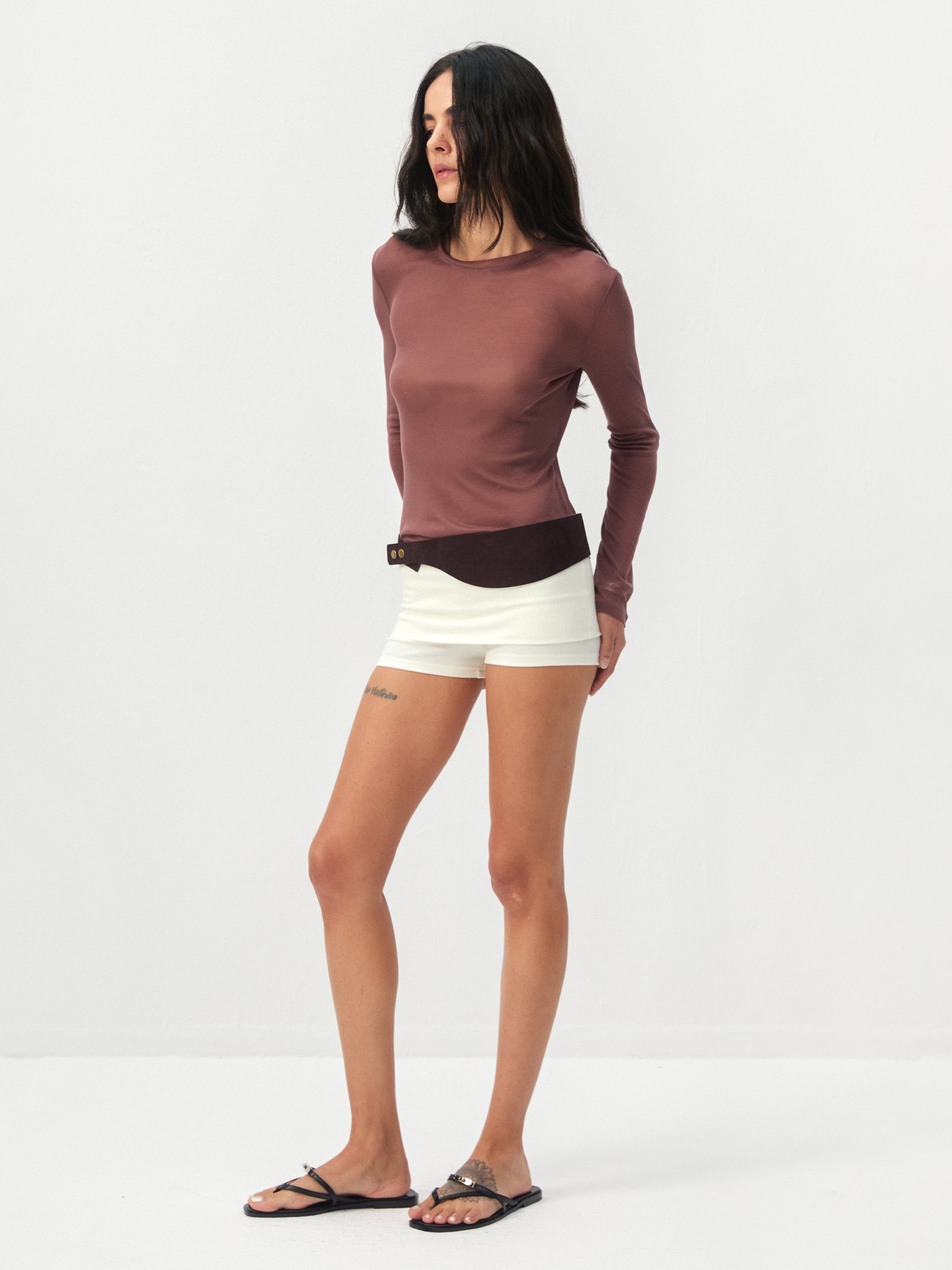 CUBIC Lyocell Sheer Long-Sleeve Top-8