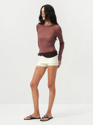 CUBIC Lyocell Sheer Long-Sleeve Top