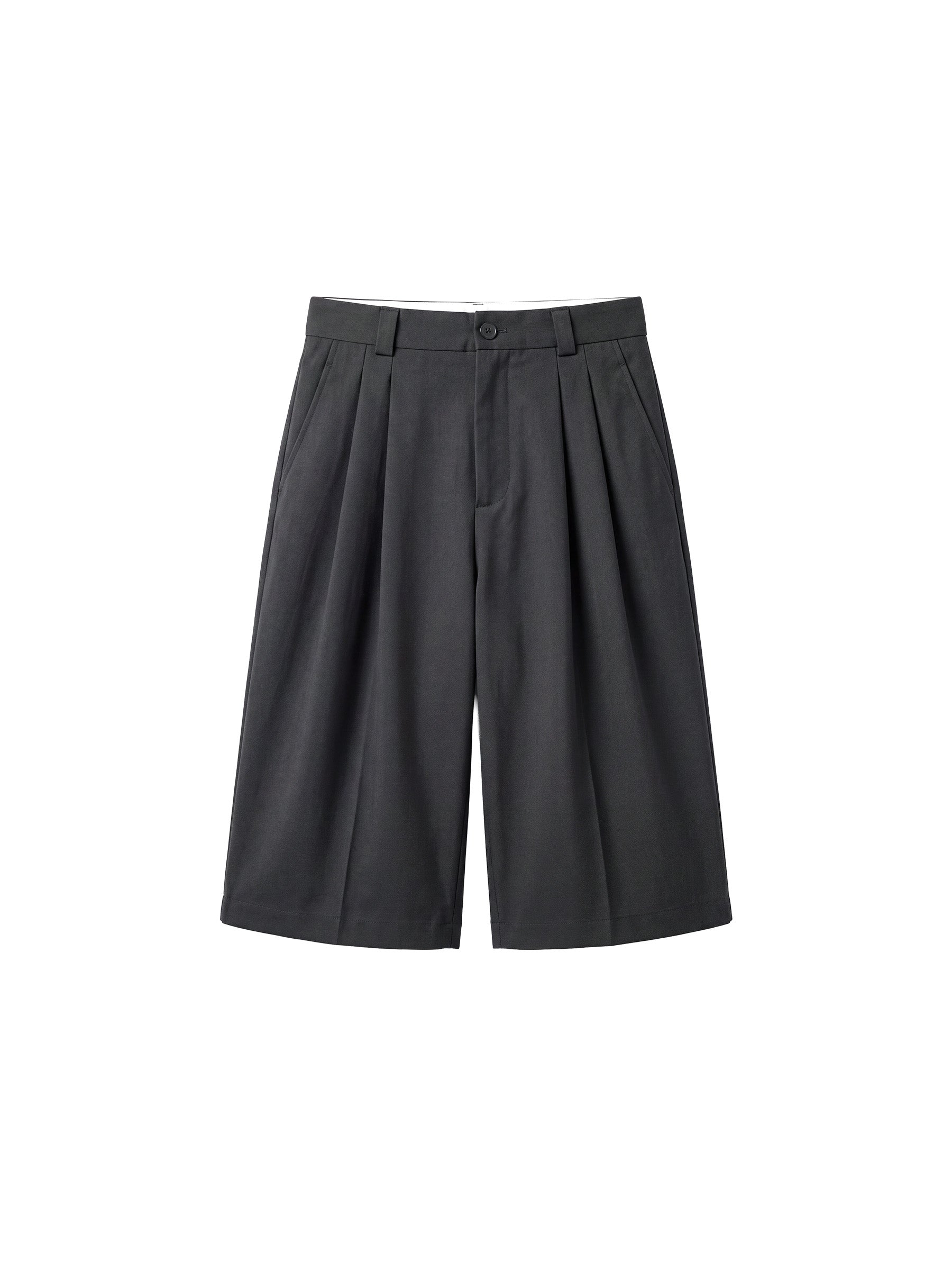 CUBIC Mid-High Waist Pleated Wide Leg Culottes-7