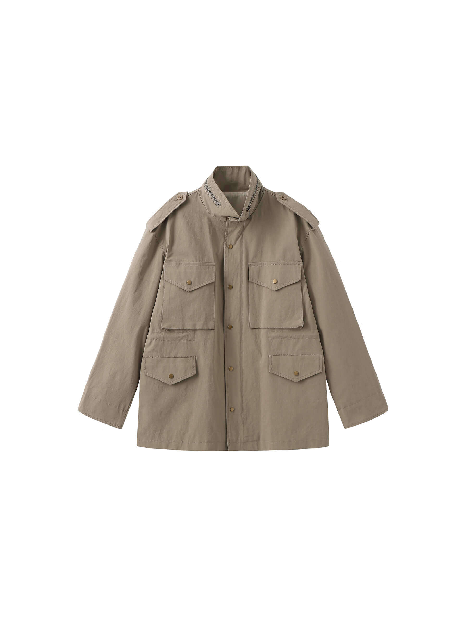 ONE BY CUBIC Funnel Neck 100% Cotton Cargo Jacket-8