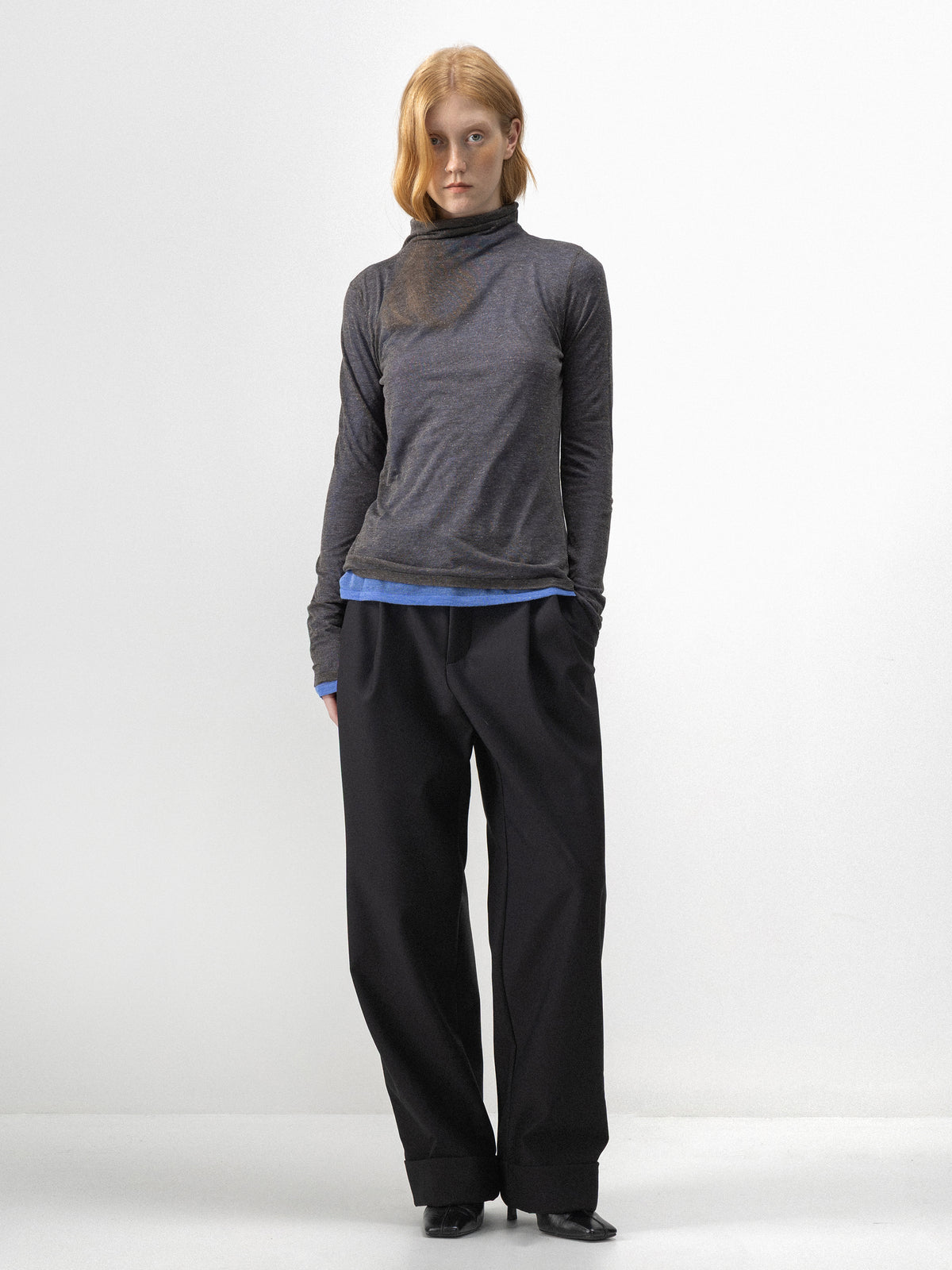 CUBIC Sheer Turtleneck Layering Top-7