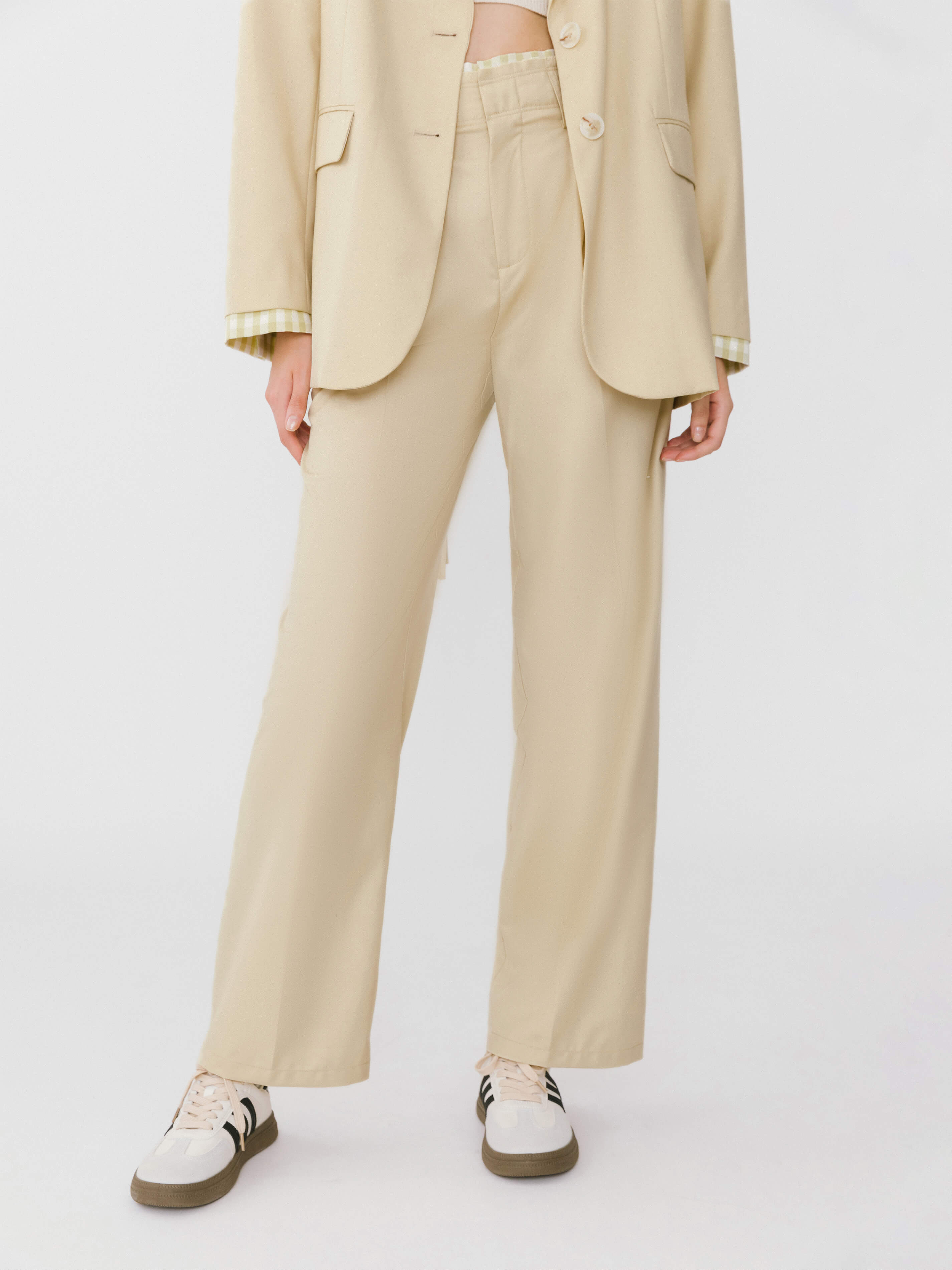 Checkered Peekaboo Tailored Trousers-8