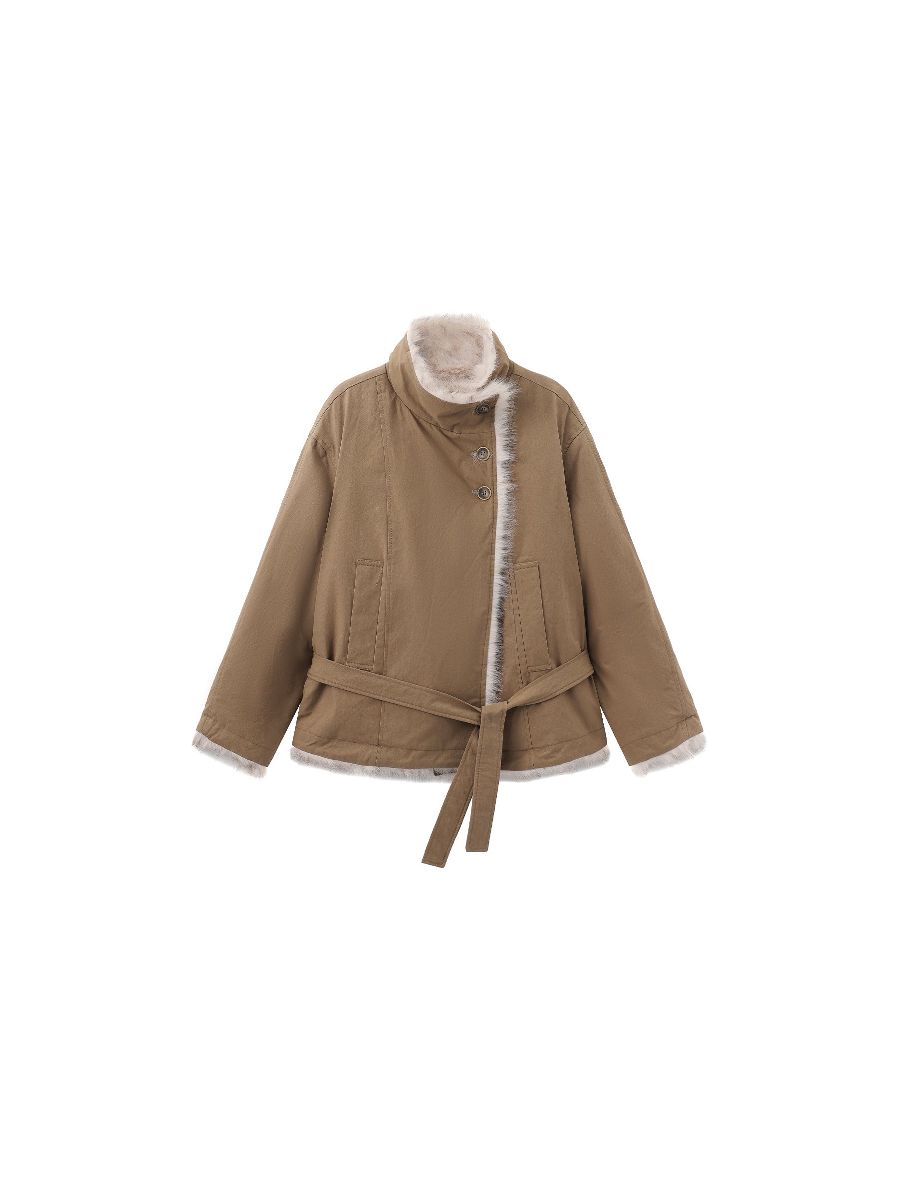 Oversized Faux Fur Hybrid Coat-7