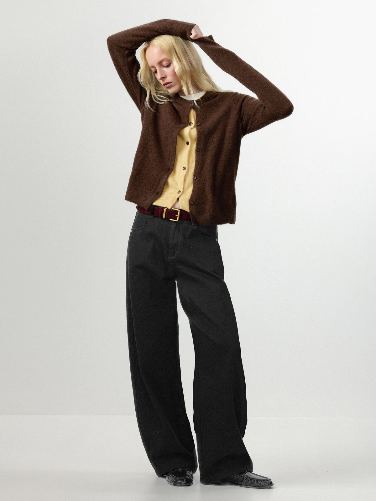 Crewneck Knit Button-Up Cardigan-7