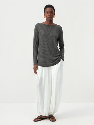 CUBIC Lyocell-Blend Boat Neck Long Sleeve Top