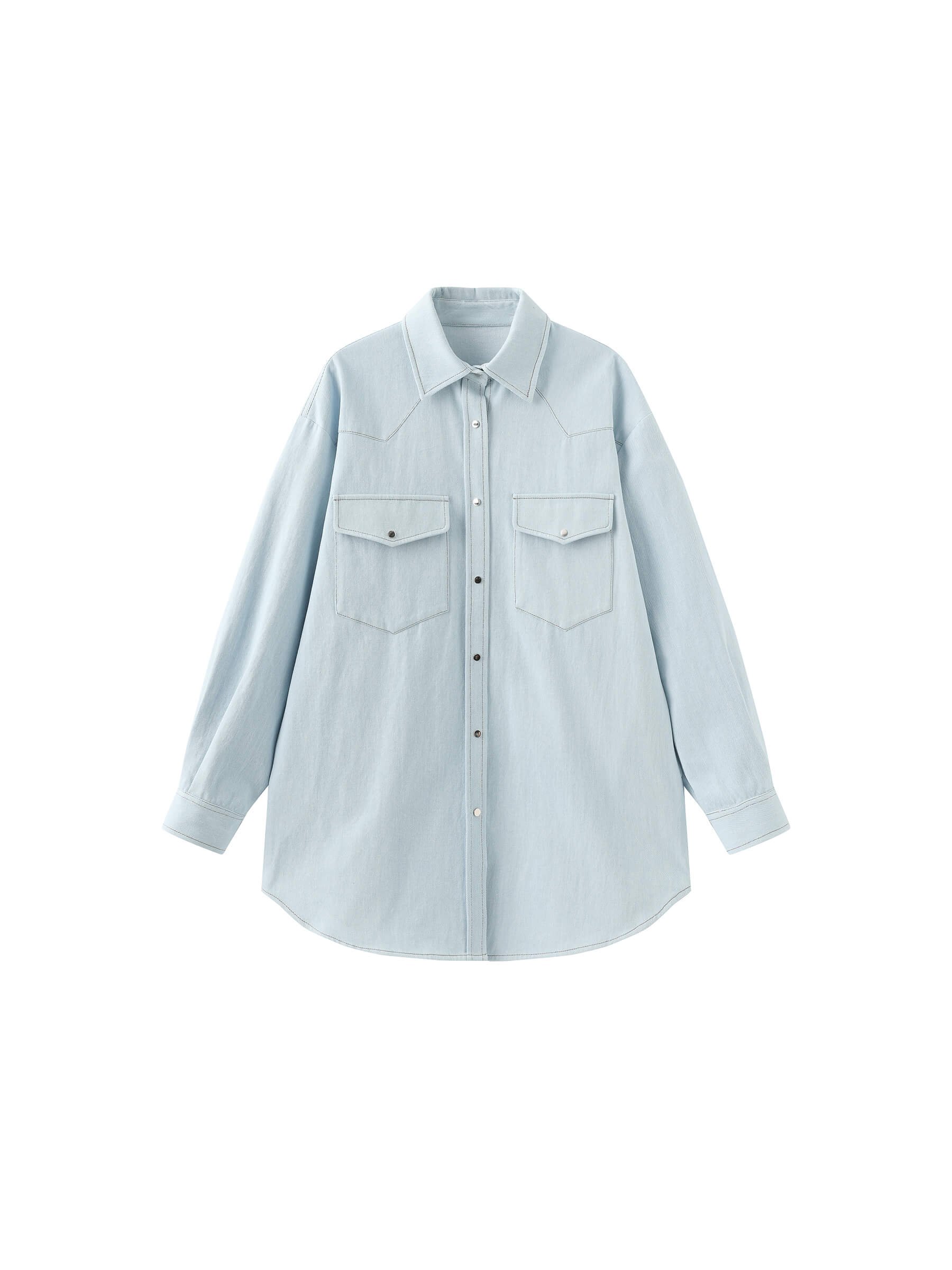 Light-colored Loose Denim Jacket-8