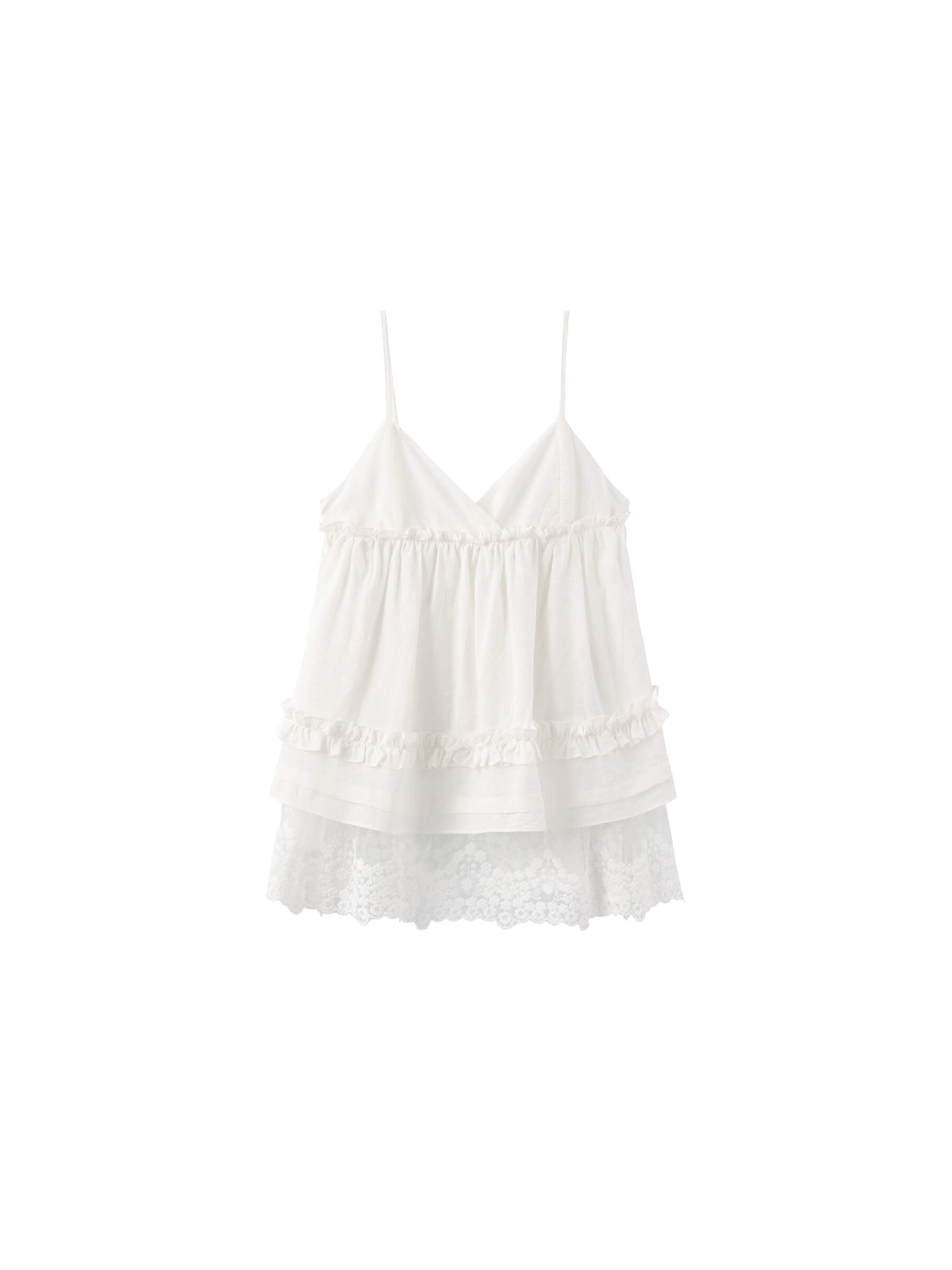 Double-Layer Lace Trim Adjustable Cami-8