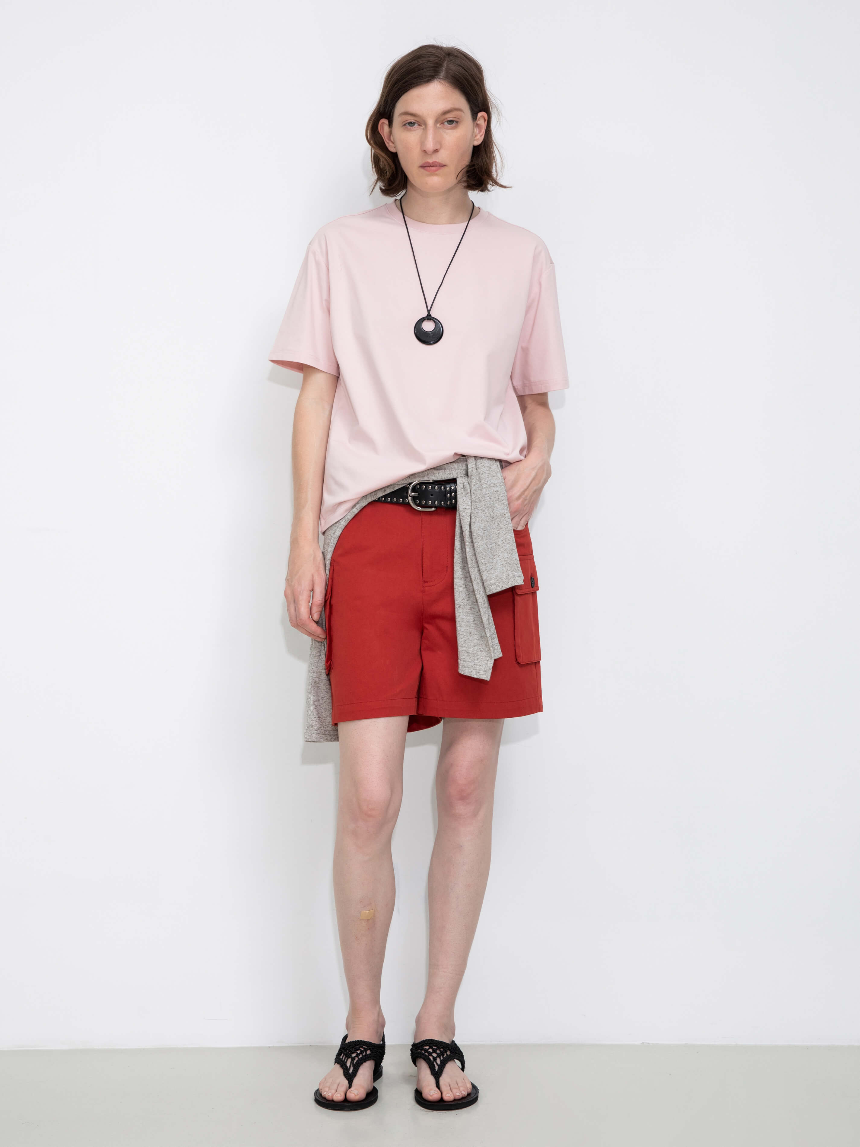C by CUBIC Oversized Crew Neck Solid T-Shirt-8