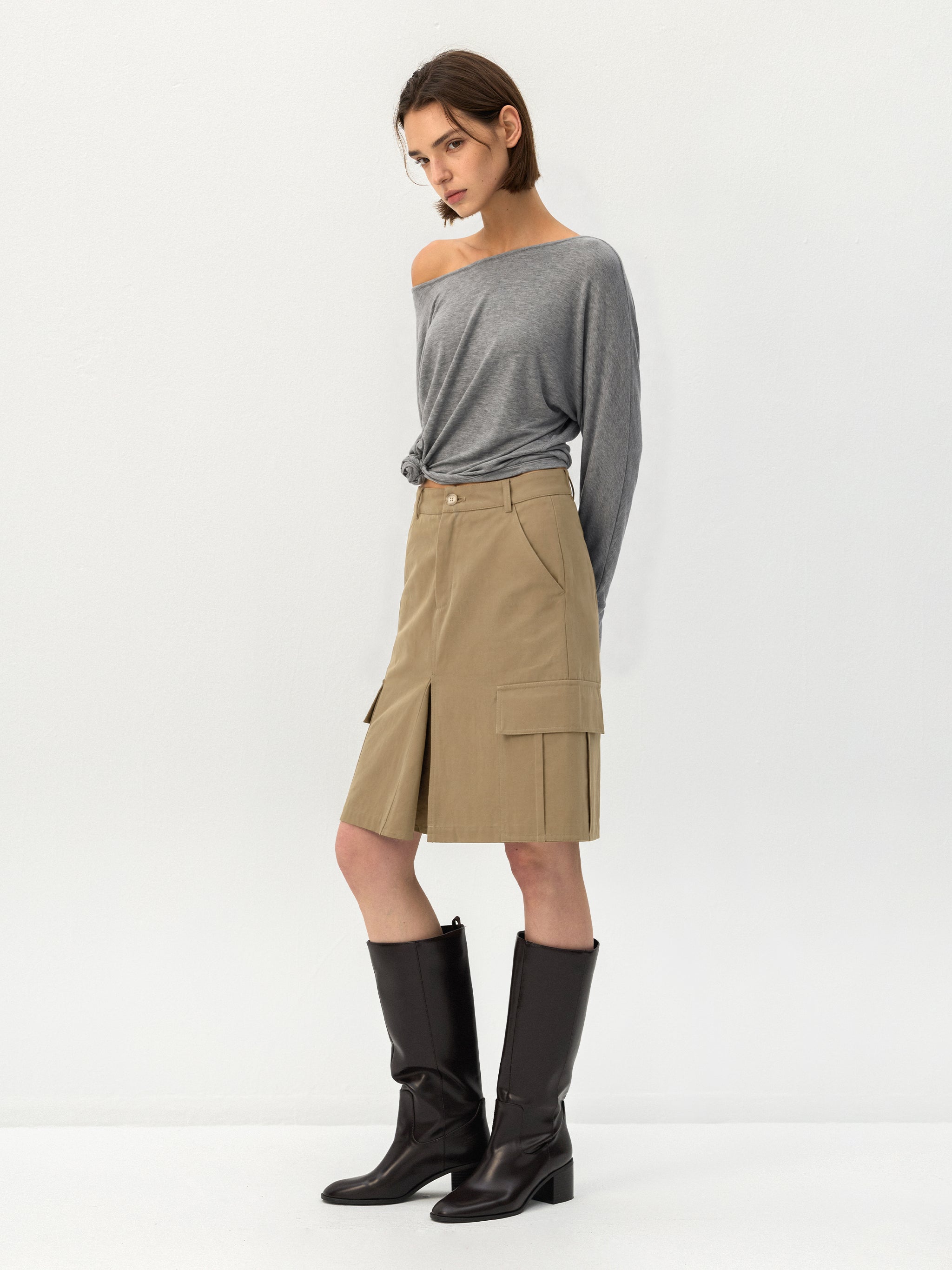 CUBIC Cargo Pleated Skirt-7
