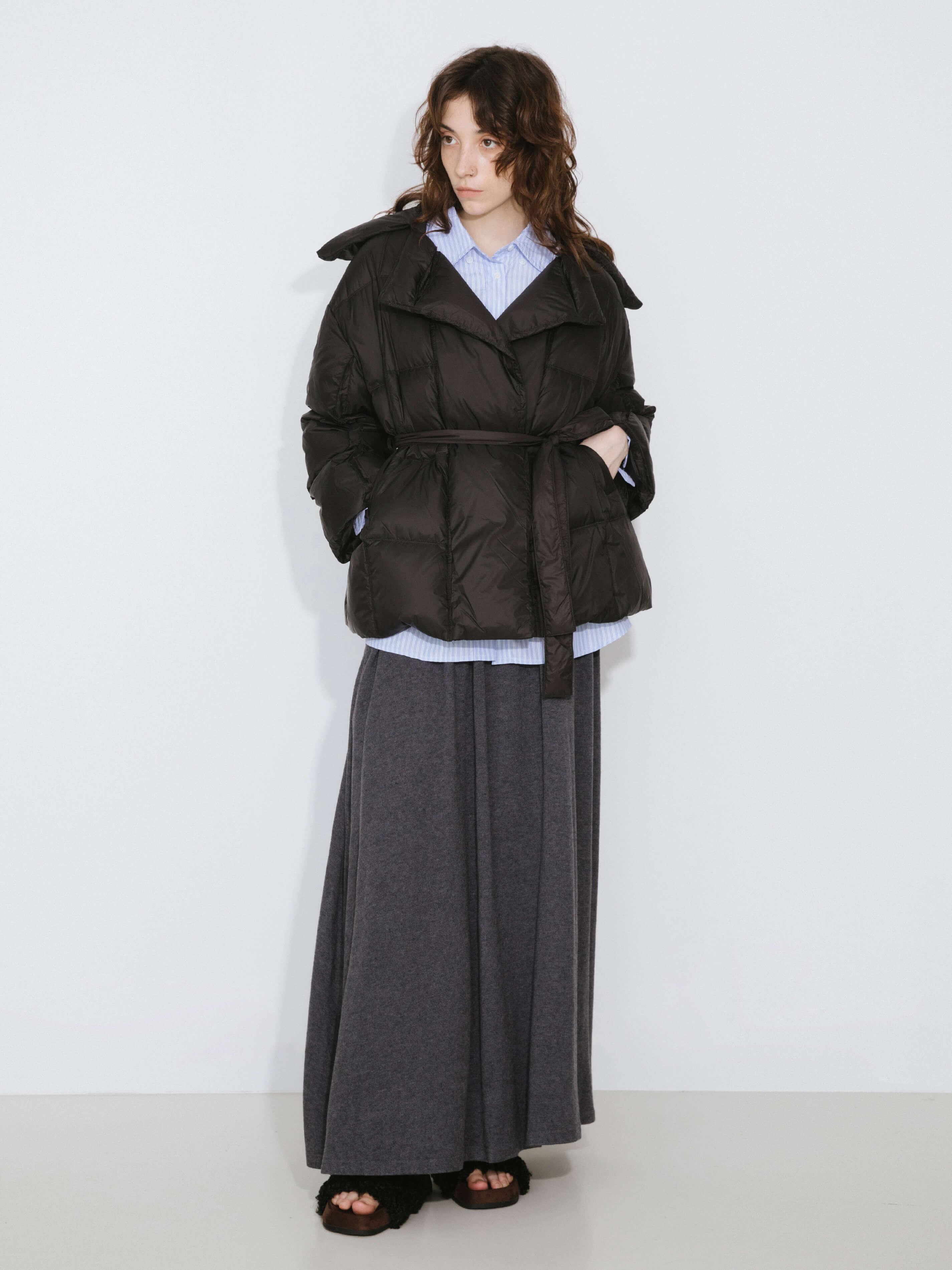 Short Boxy Down Coat-8