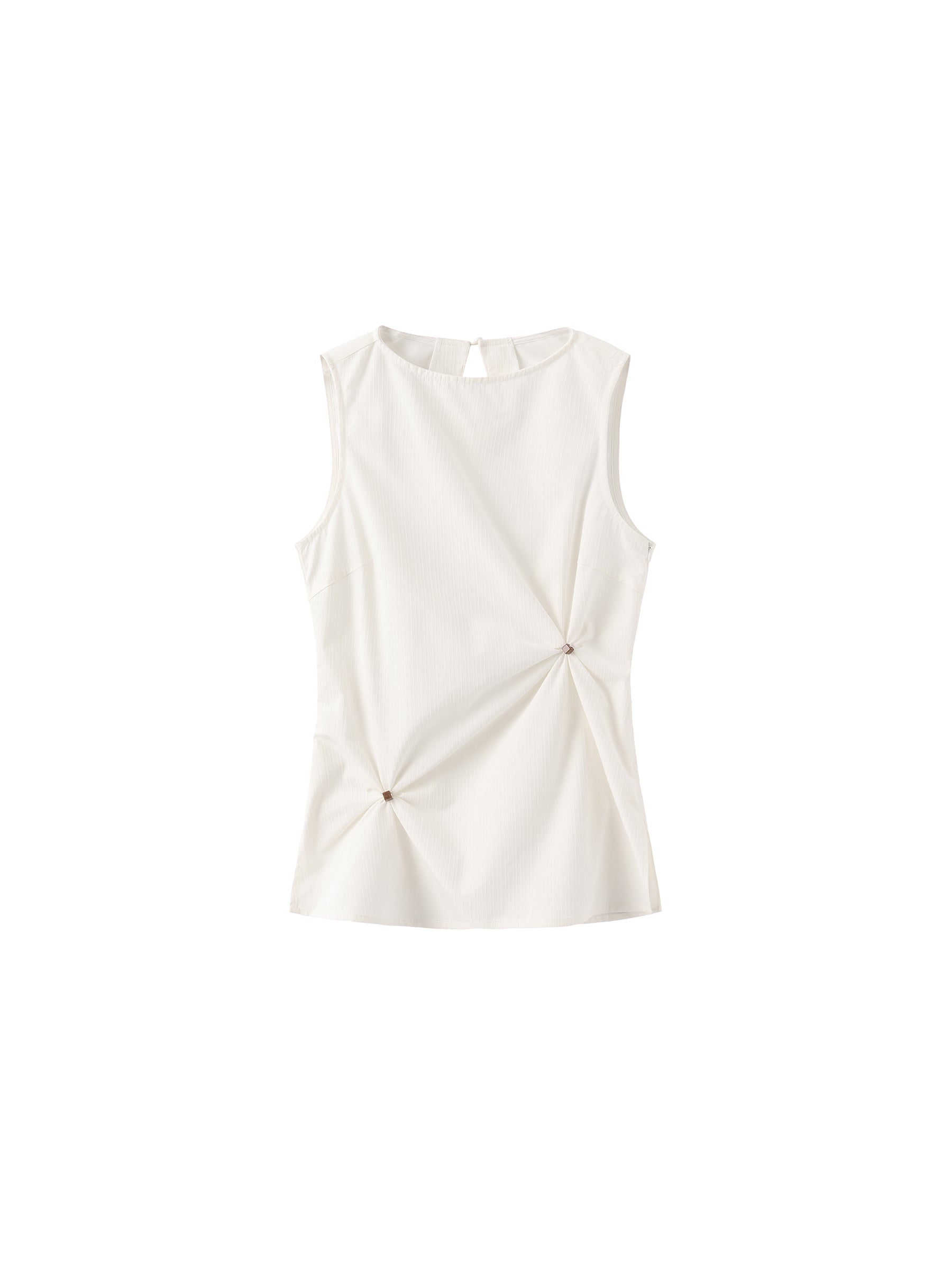 Sleeveless Satin Ruched Tank Top-6