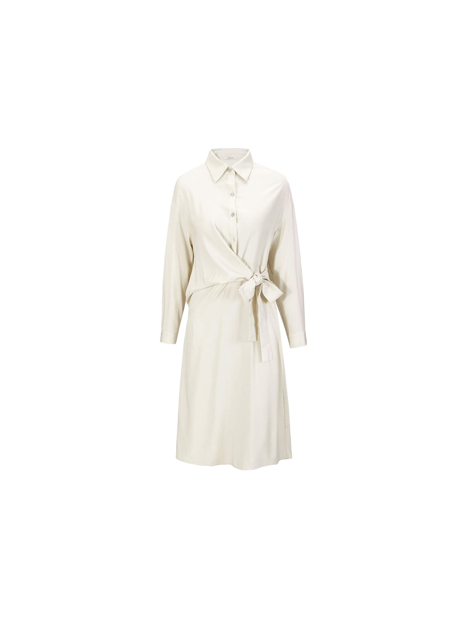 Beige Knotted Midi Dress-7