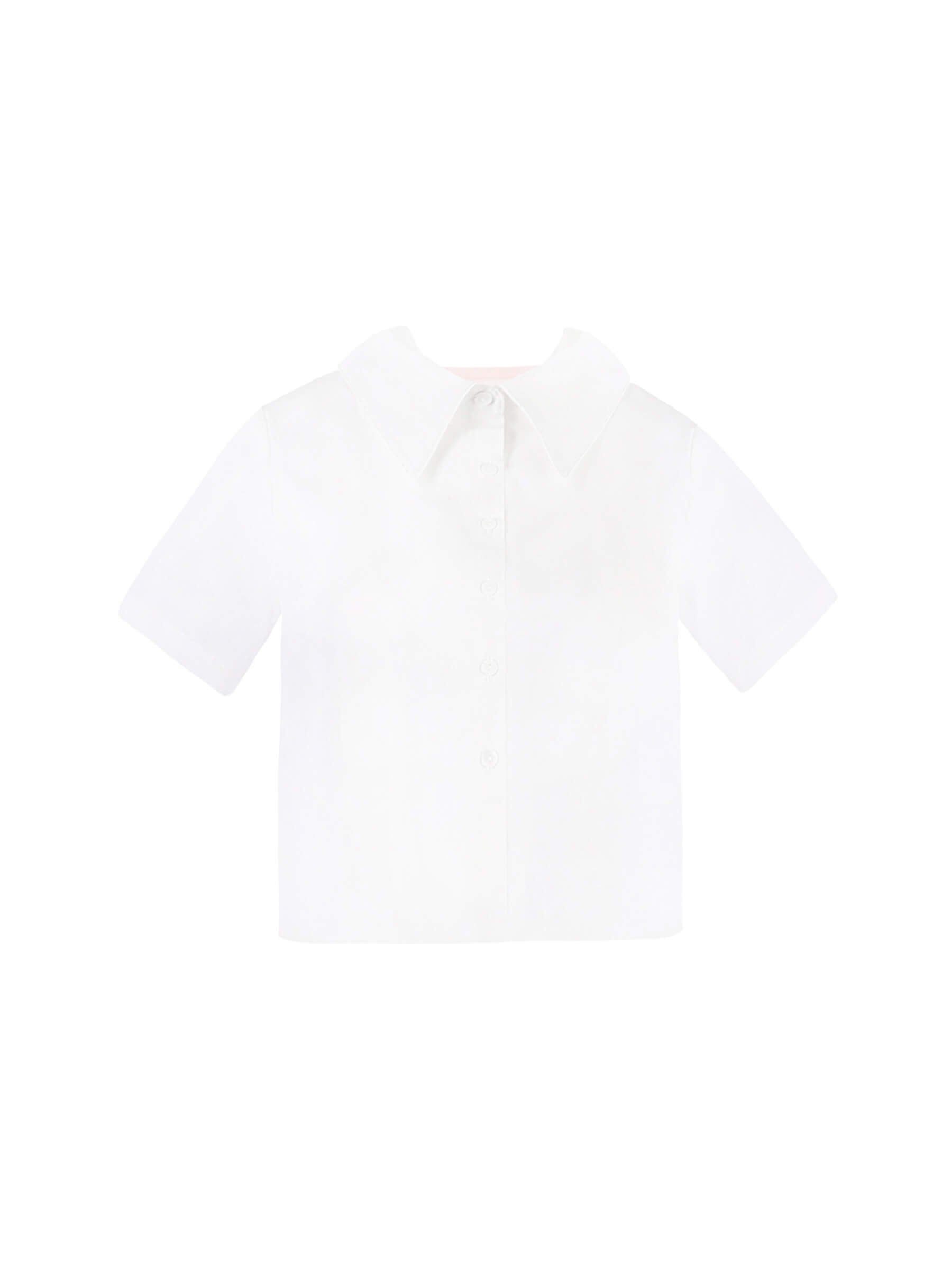 Cropped Shirt with Sheer Red Back-6