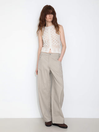 100% Cotton Draped Oversized Wide-Leg Casual Pants