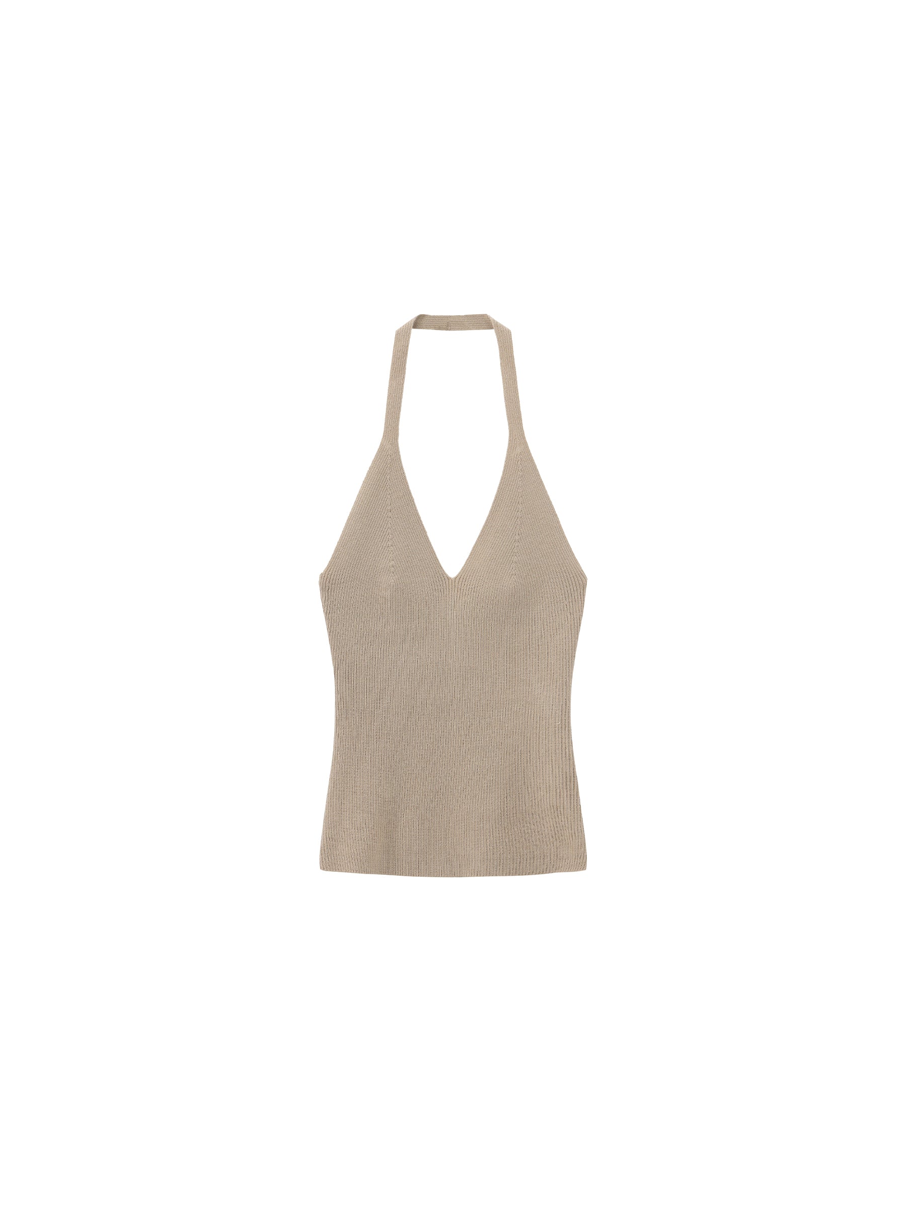CUBIC Wool Blend Knit Halter Neck Top-4