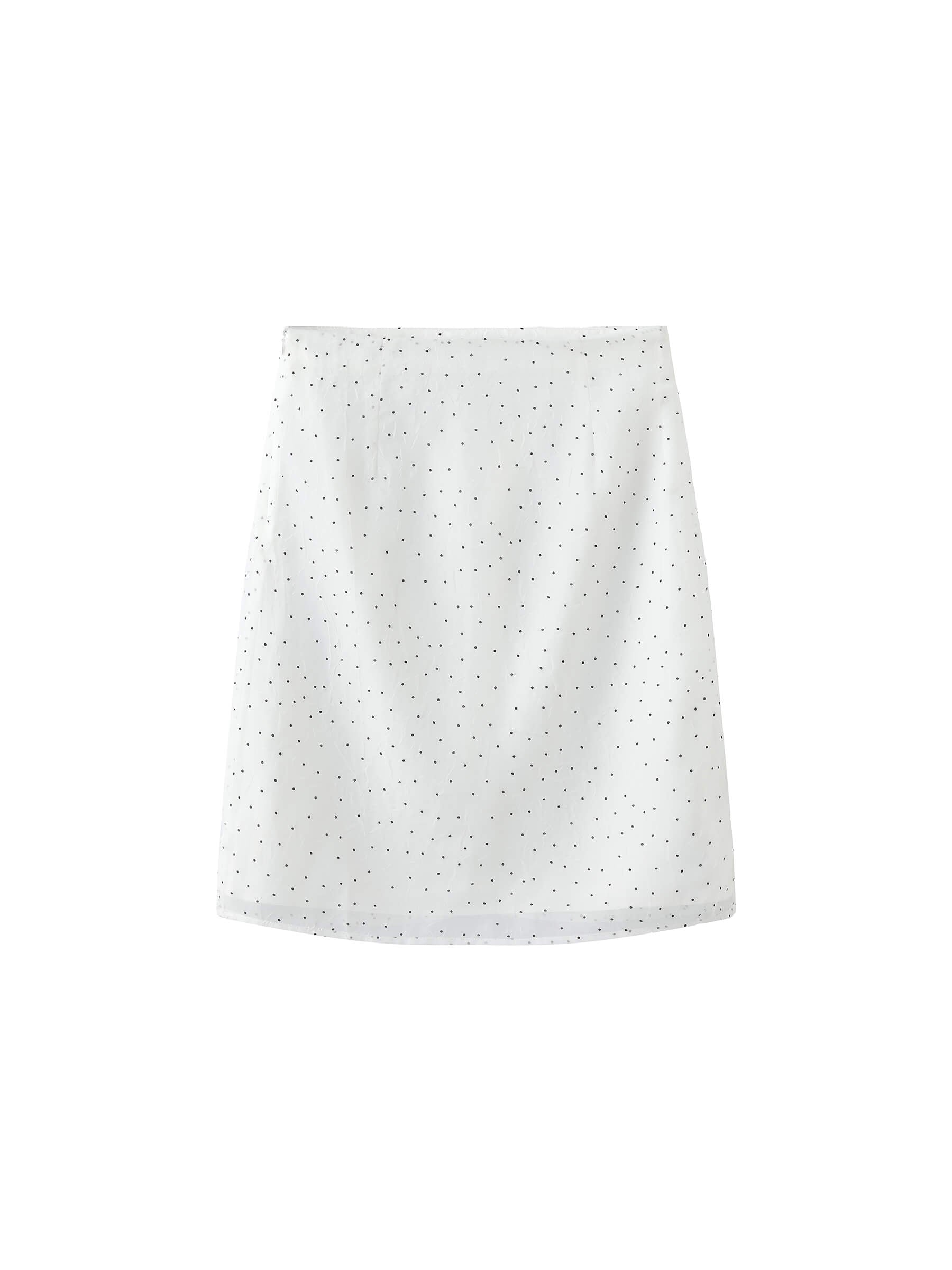 Double Layered Polka Dot Mesh Skirt-8