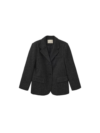 Classic Wool-Blend Tailored Down Coat