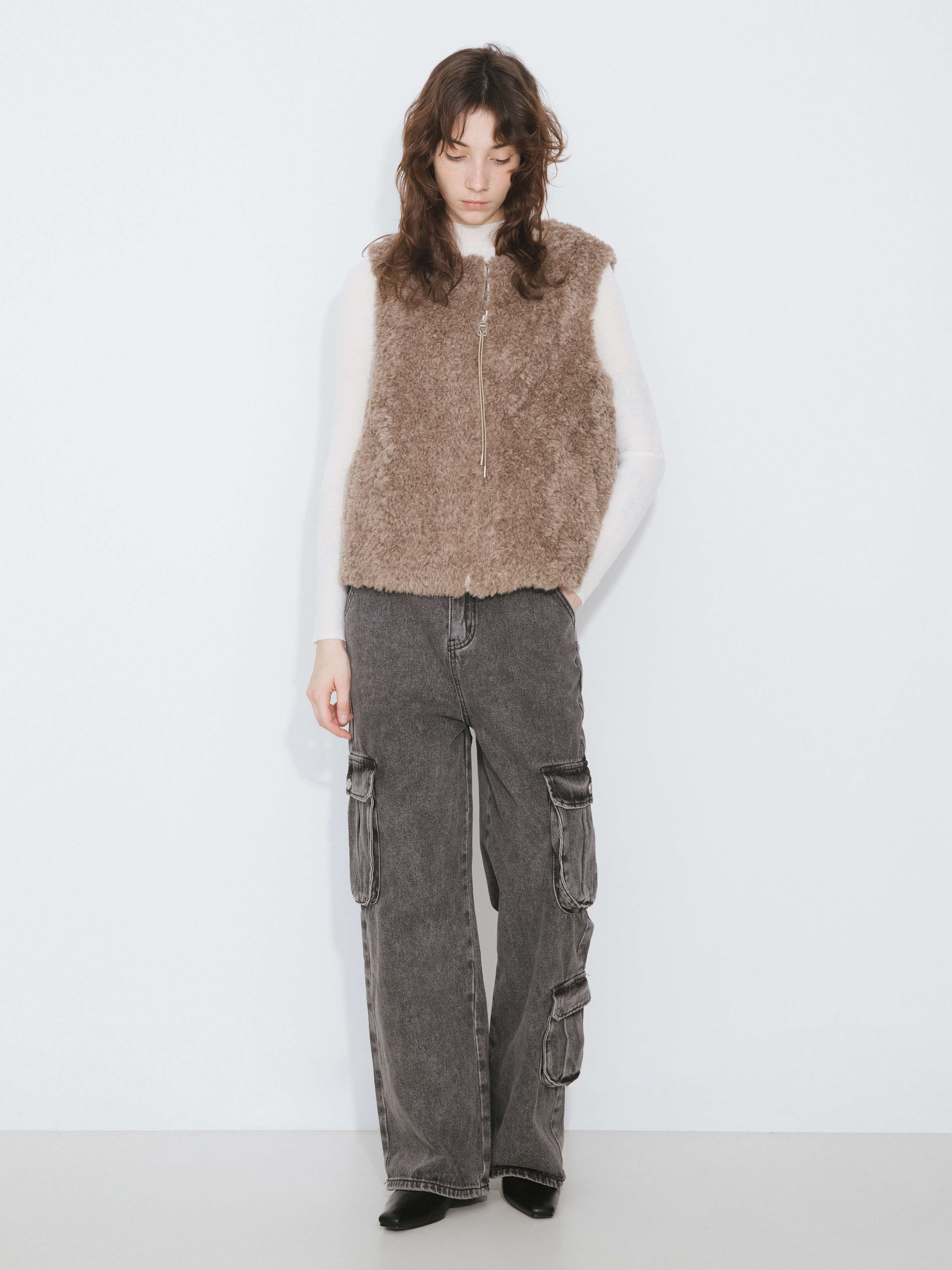 High Rise Cargo Jeans-9