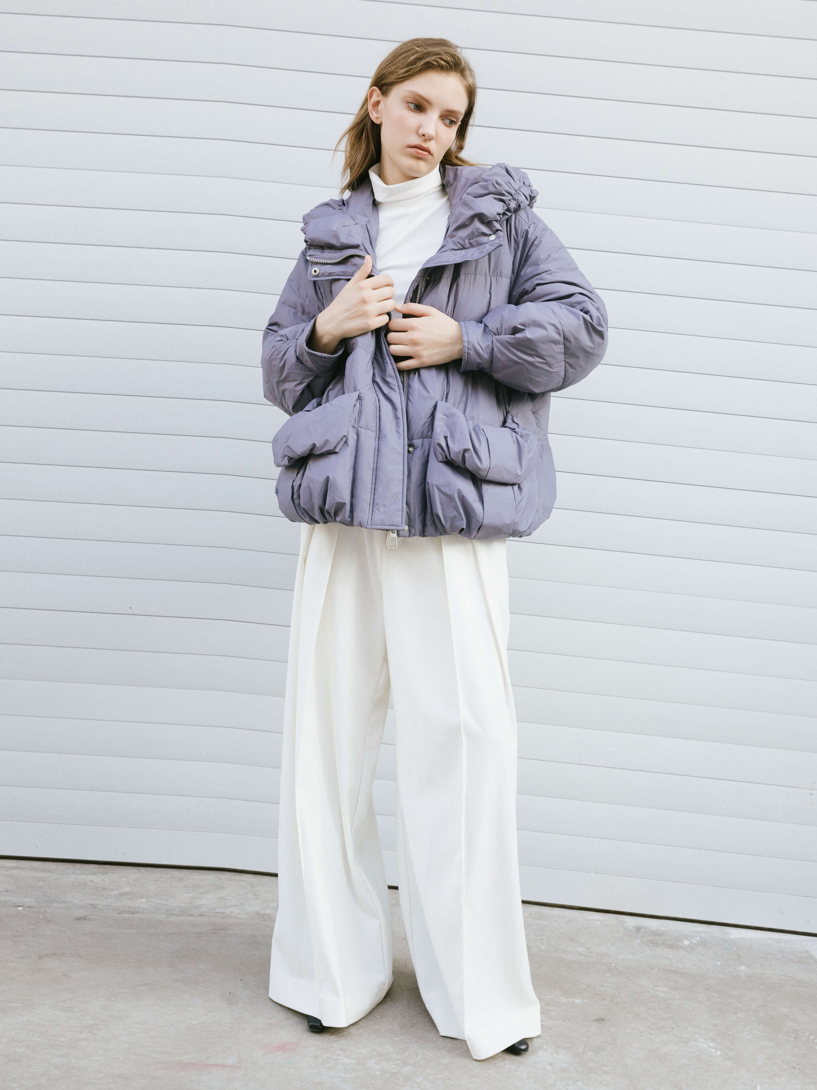Gathered Short Puffer Jacket-3