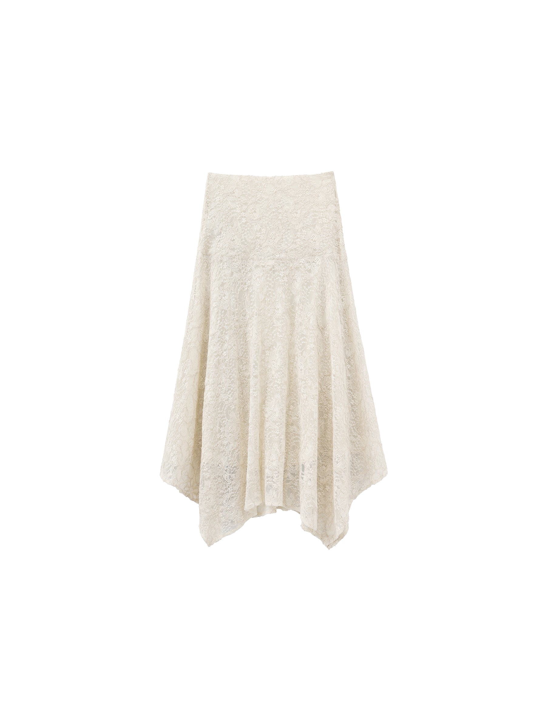 Asymmetrical Lace-Embroidered Skirt-7