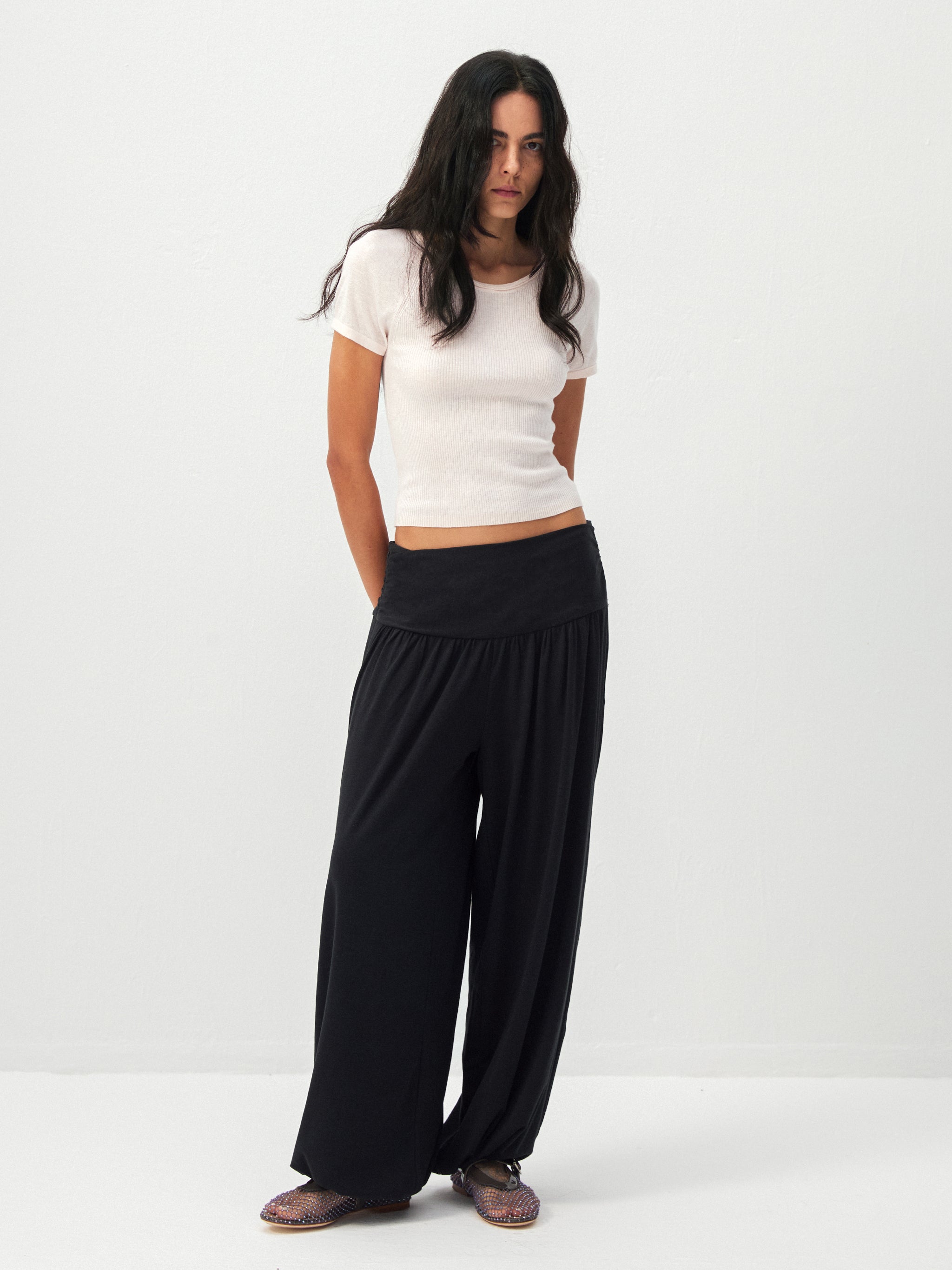 CUBIC Lyocell-Hemp Cropped Knit Top-8