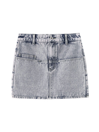 Acid Wash Denim Mini Skirt