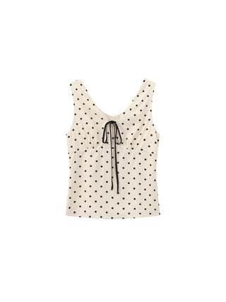 CUBIC Polka Dot V-Neck Top