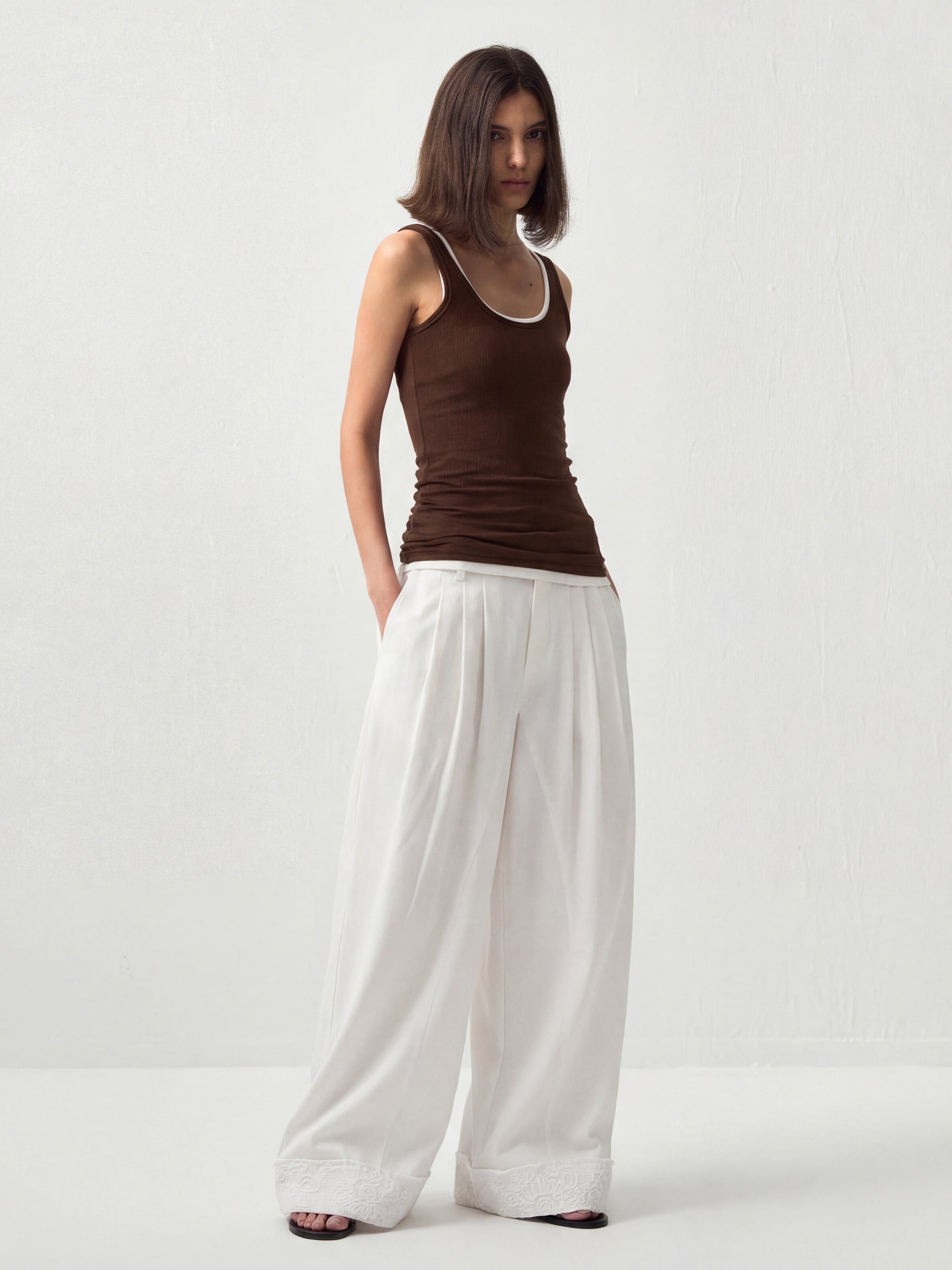 CUBIC Embroidery Casual Pants-8