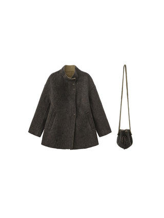 Wool-Blend Mid-Length Coat