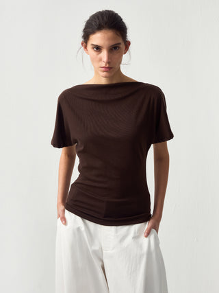 CUBIC Lyocell Blend Off-Shoulder Fitted Top