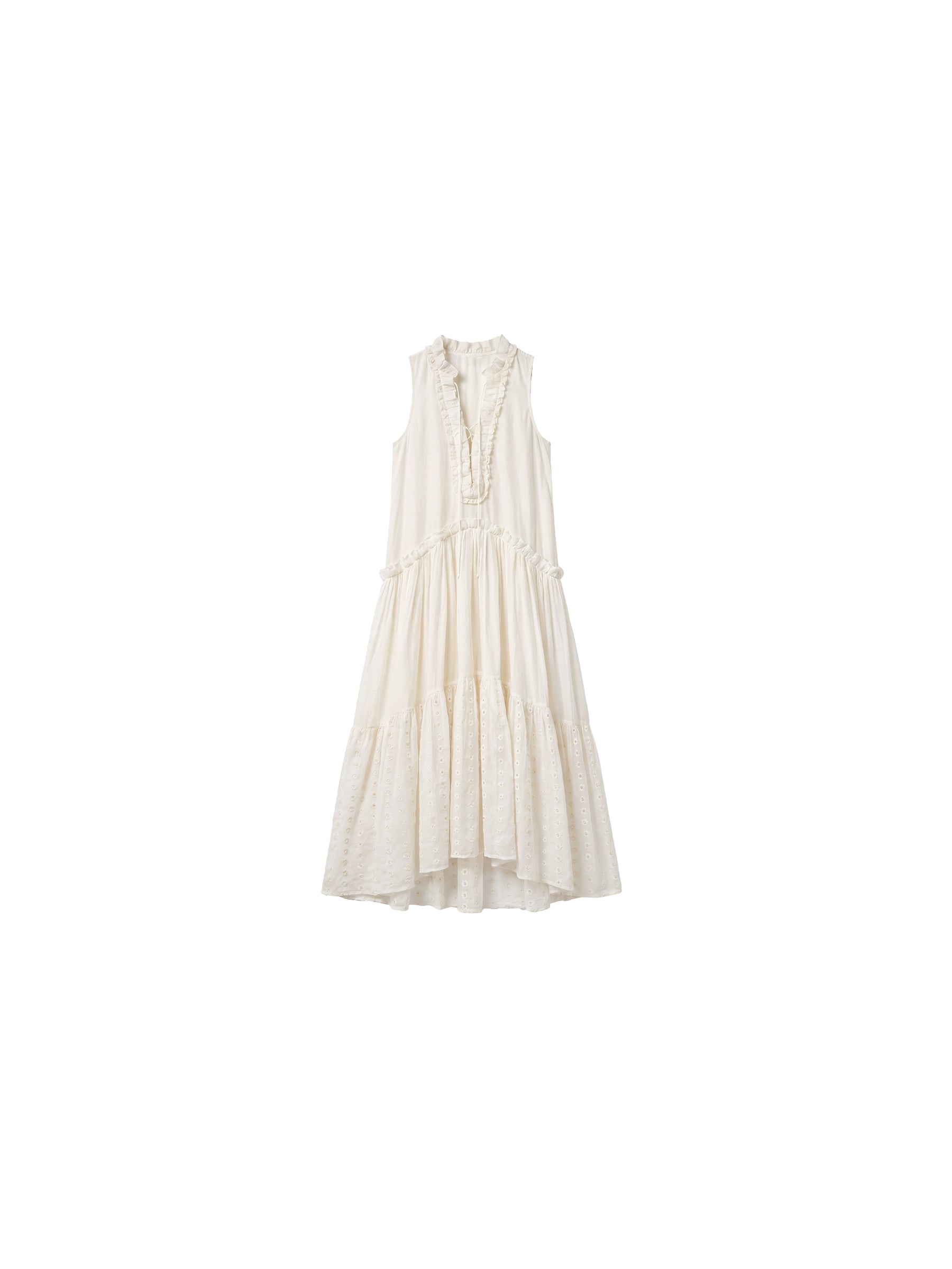 CUBIC Lace Drawstring Maxi Dress-7