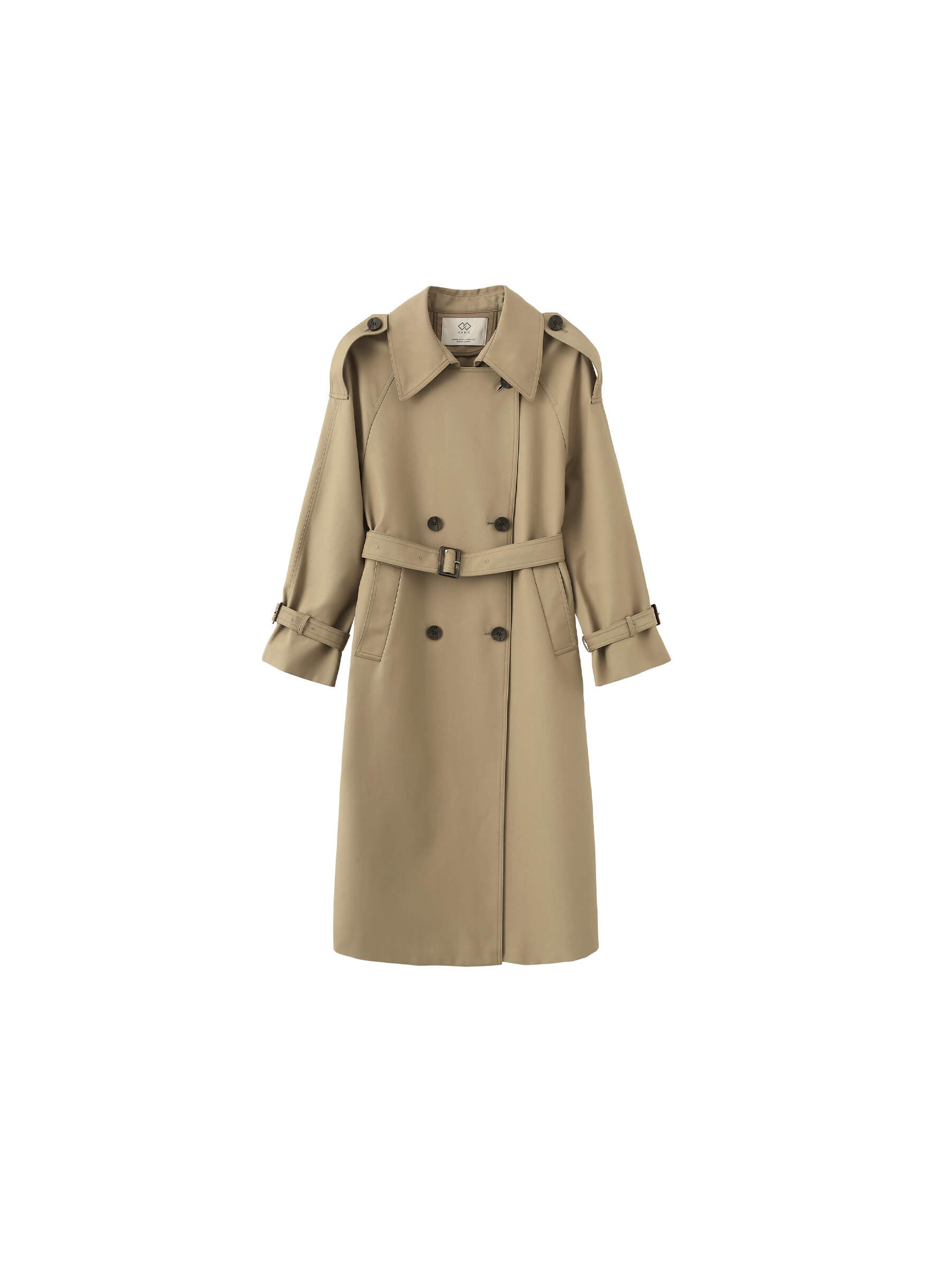 Classic Belted Double Breasted Trench Coat-8