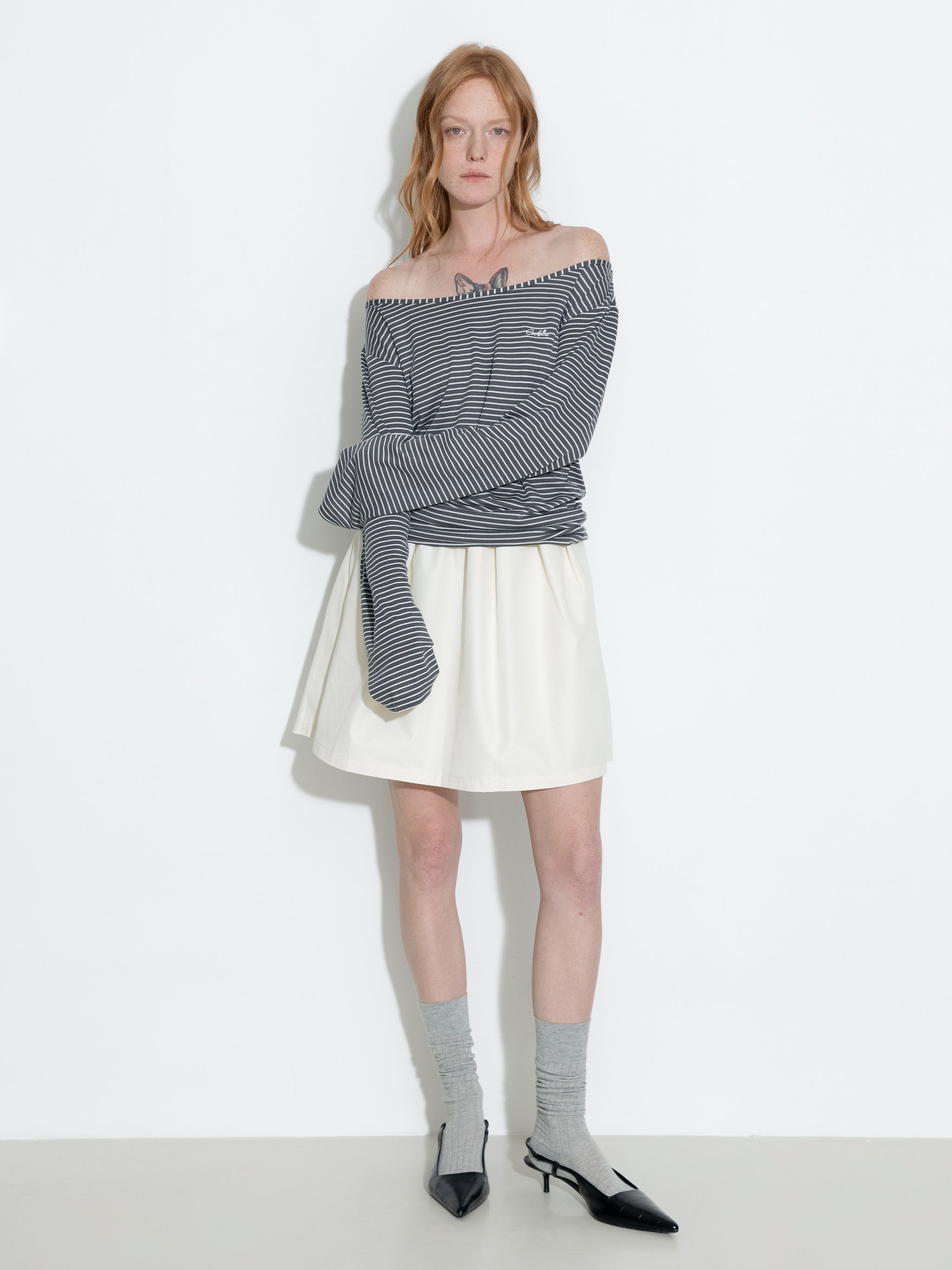 A-line Skirt with Cotton blend-8
