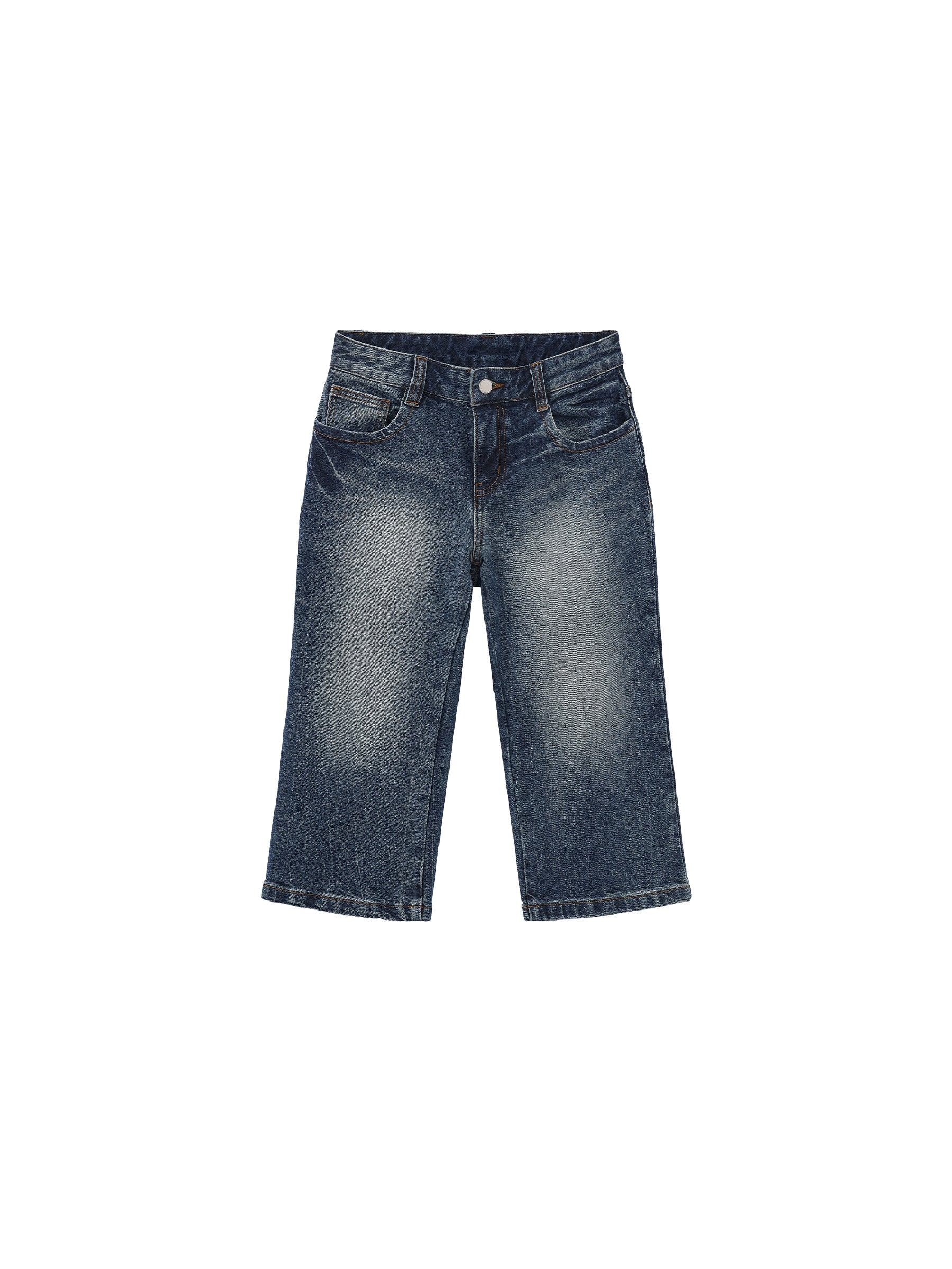 CUBIC Washed Denim Knee-Length Shorts-7