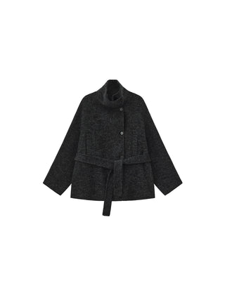 Relaxed Cashmere-Wool Blend Cocoon Jacket
