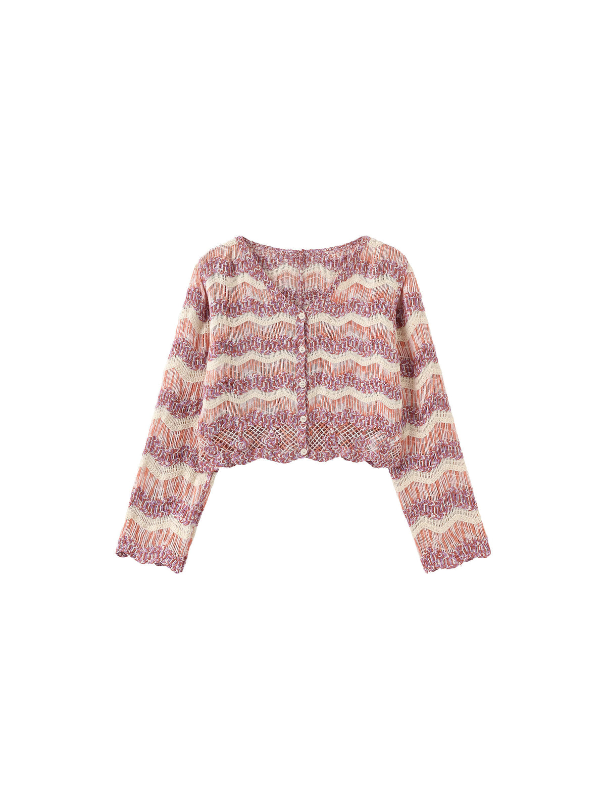 Hollow Jacquard Knitted Cardigan-7