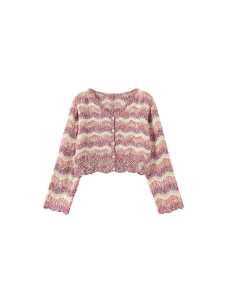Hollow Jacquard Knitted Cardigan