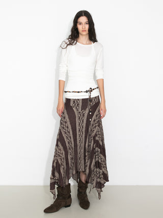 Chiffon Knit Asymmetric Maxi Dress