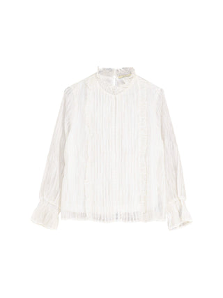 Stand Up Collar Ruffled Blouse