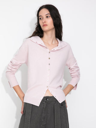 Relaxed Knit Cardigan Jacket in Cotton-Wool