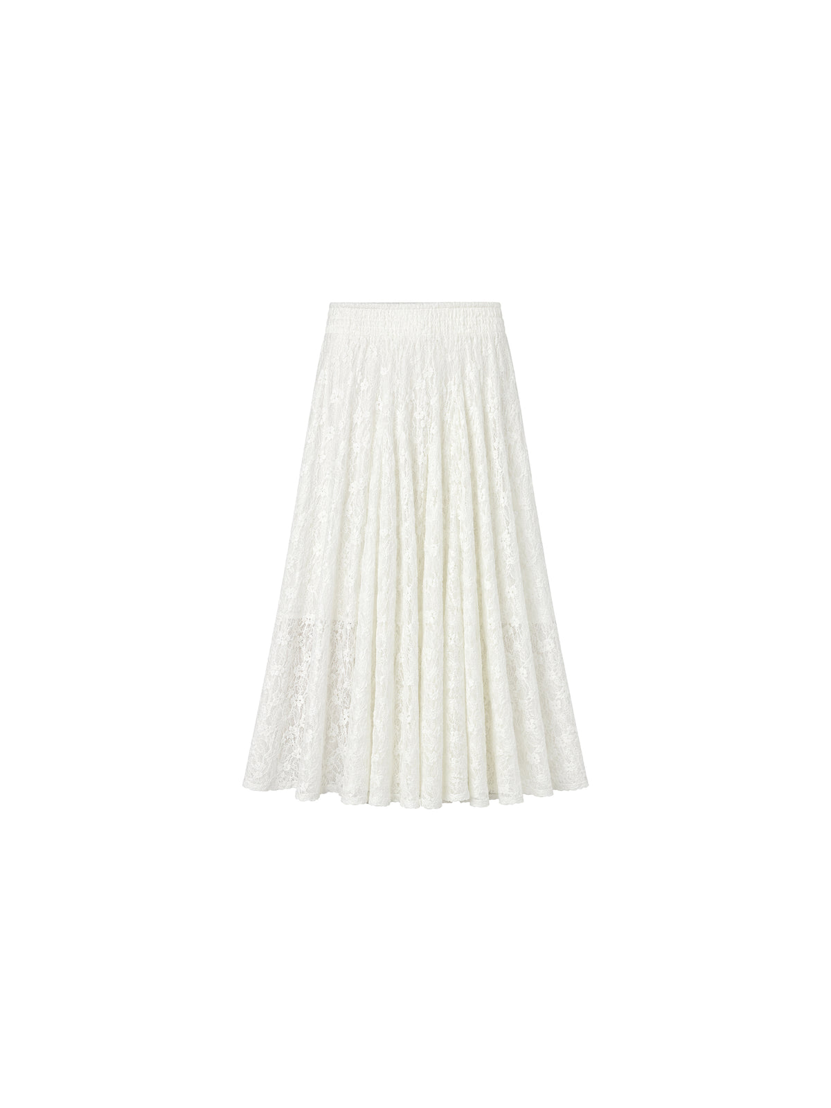 CUBIC Asymmetric Lace Midi Skirt-7