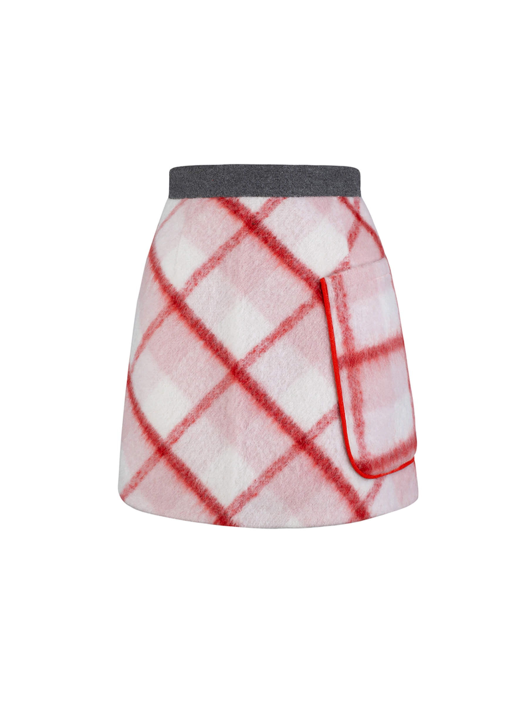 Plaid Woolen Skirt-7