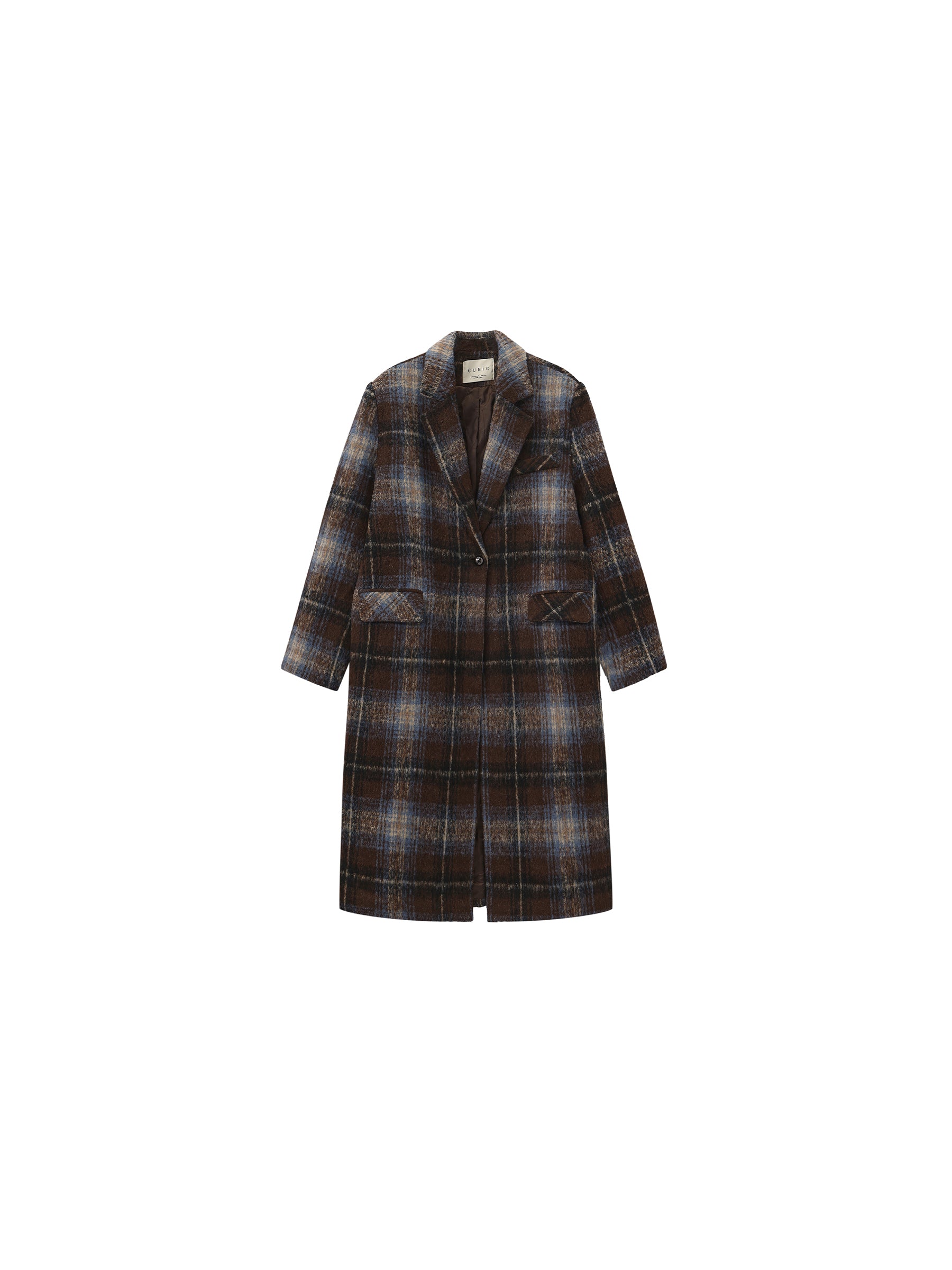 Vintage Plaid Longline Blazer Coat-7