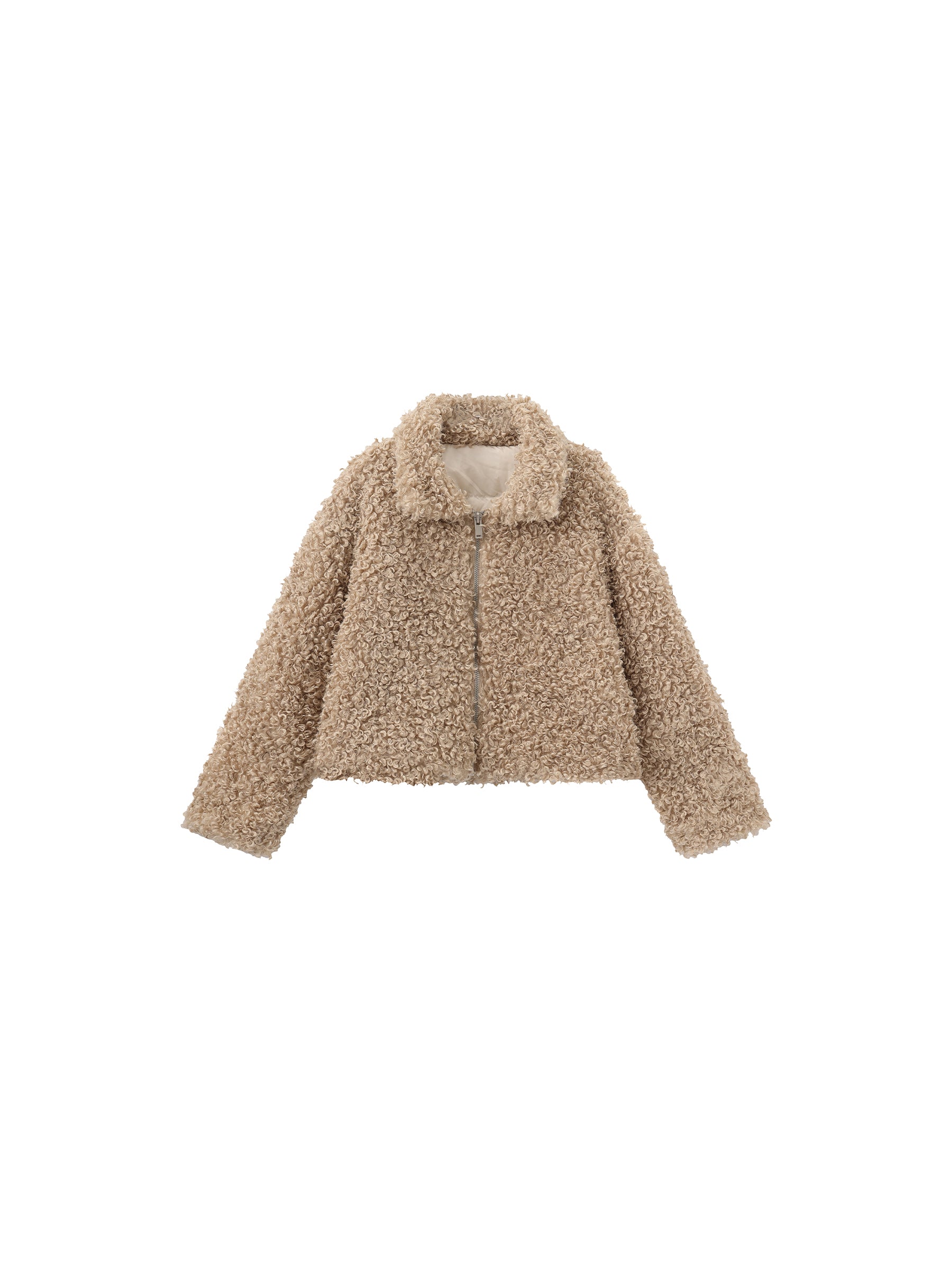 Fleece Stand-Collar Short Down Jacket-7