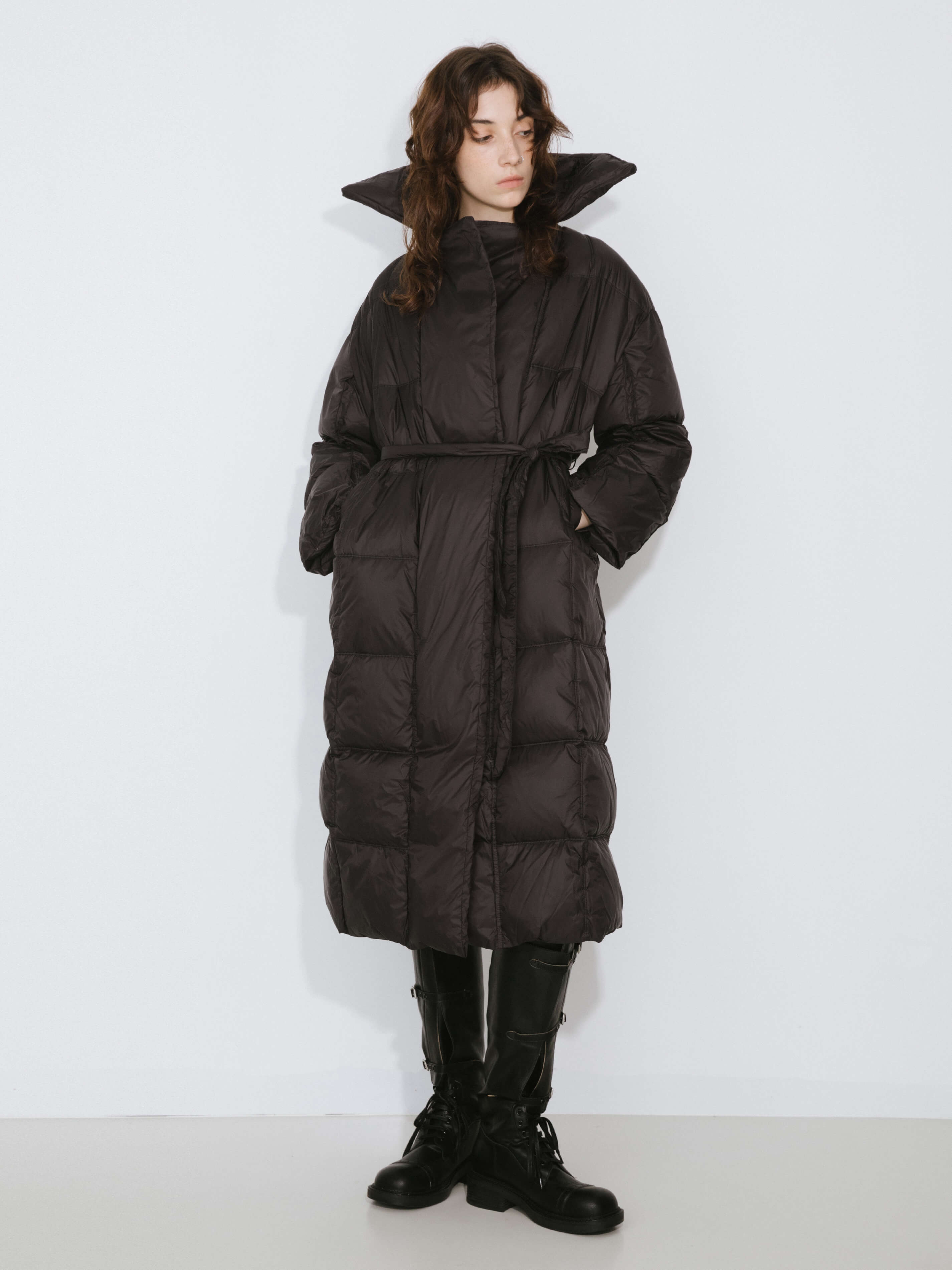 Long Boxy Down Coat-8