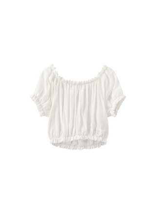 Off-Shoulder Cropped Top with Cut-Out Panels