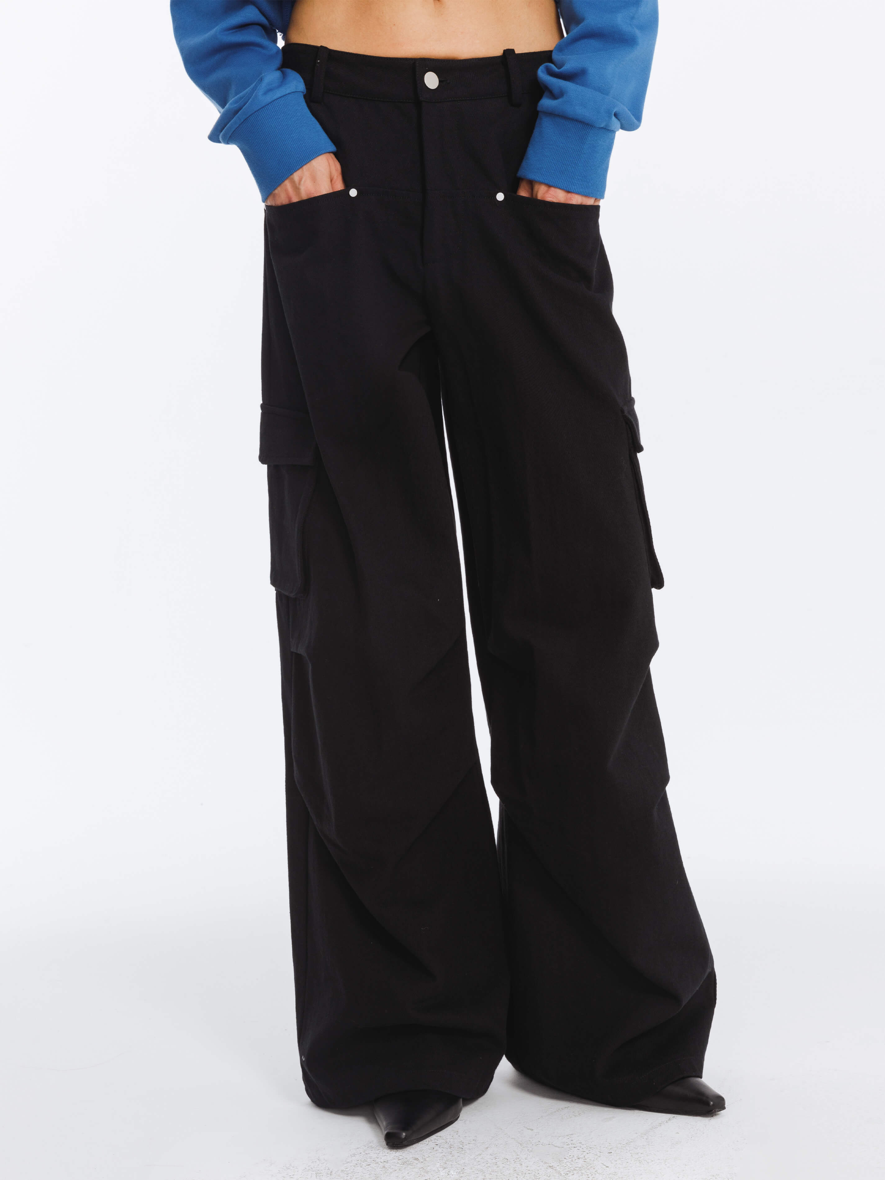 Pure Cotton Twill Cargo Trousers-2